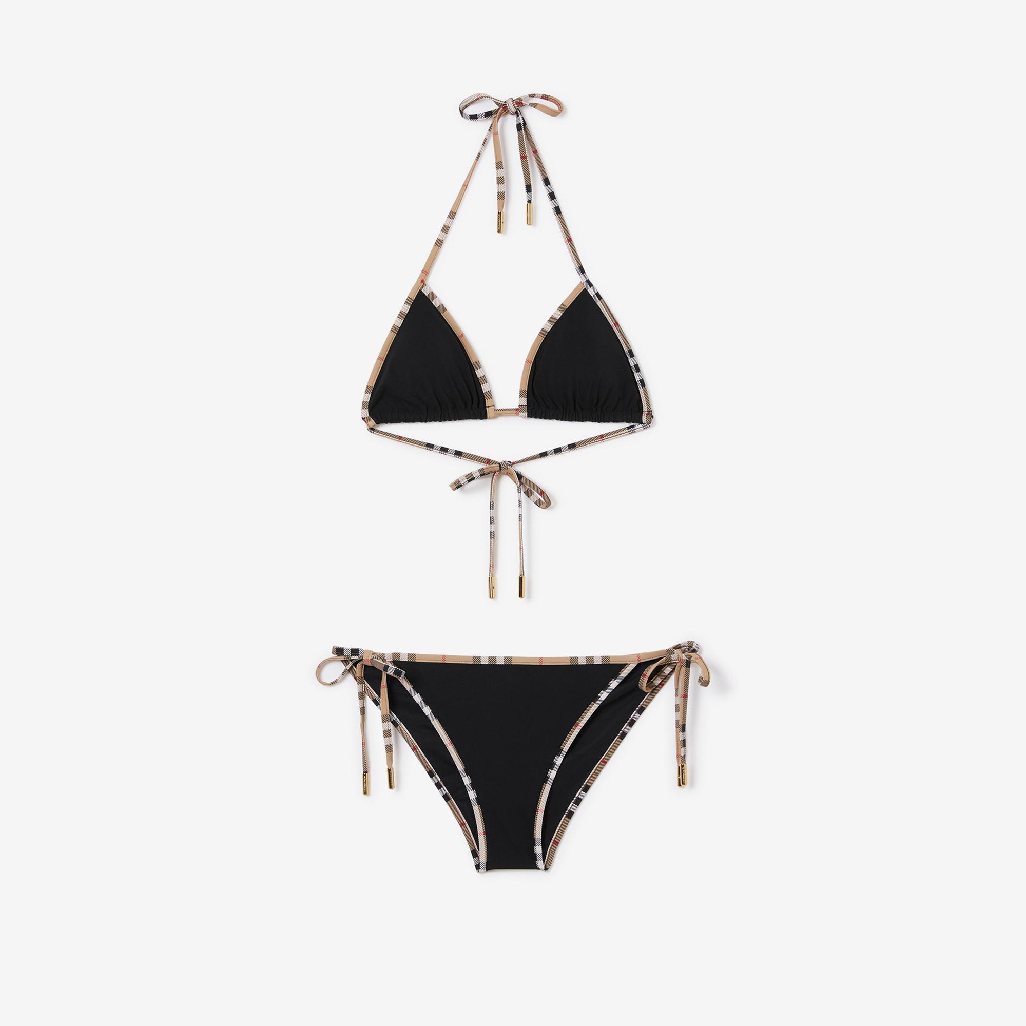 Burberry Check Trim Kadın Siyah Bikini Takımı