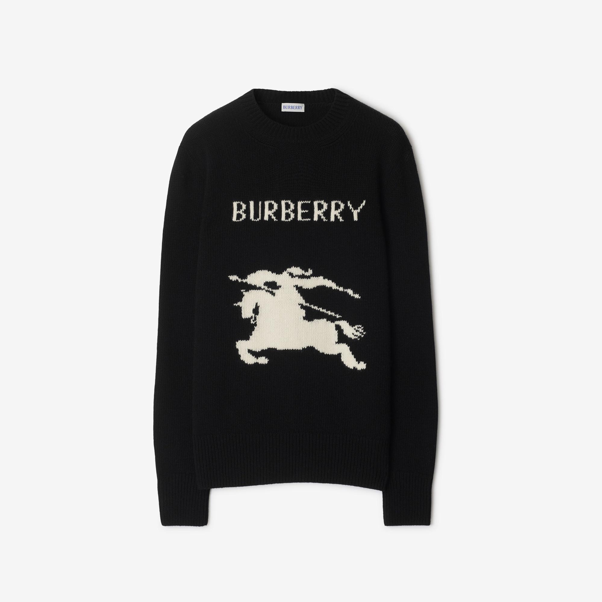 Burberry Pai Wool Cashmere Kadın Siyah Kazak
