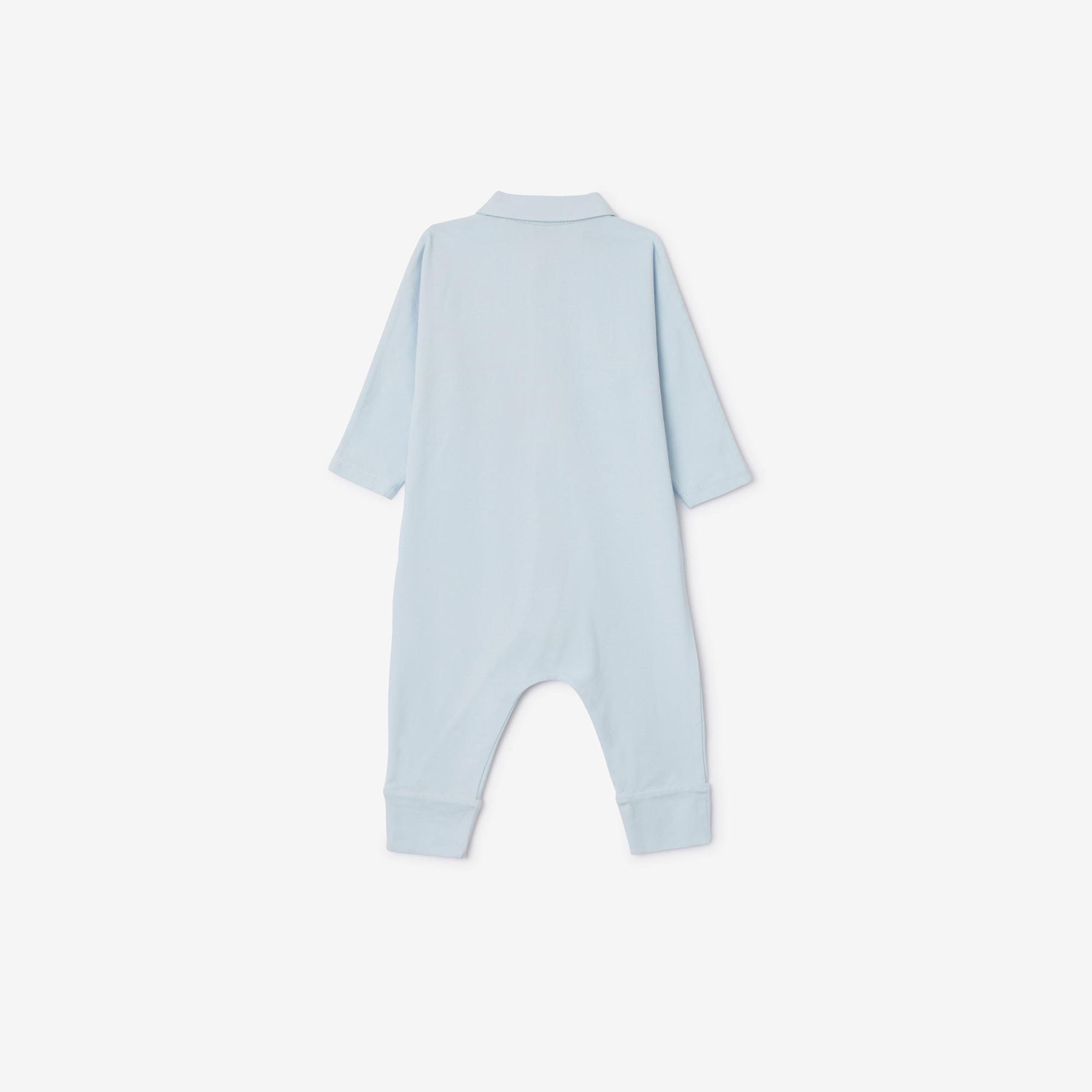 Burberry Hamilton Stretch Cotton Three-Piece Çocuk Mavi Bebek Takımı