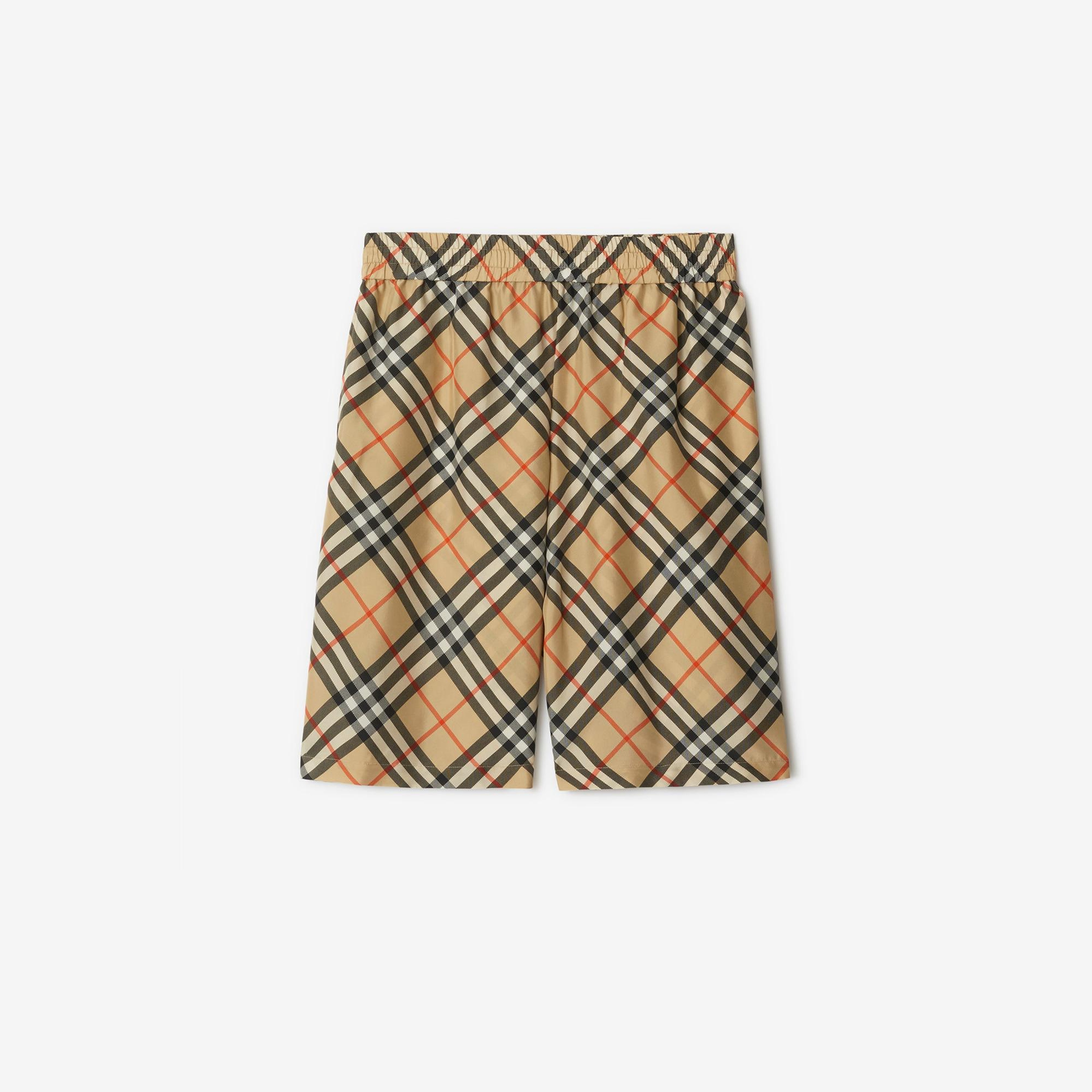 Burberry Check İpek Erkek Bej Şort