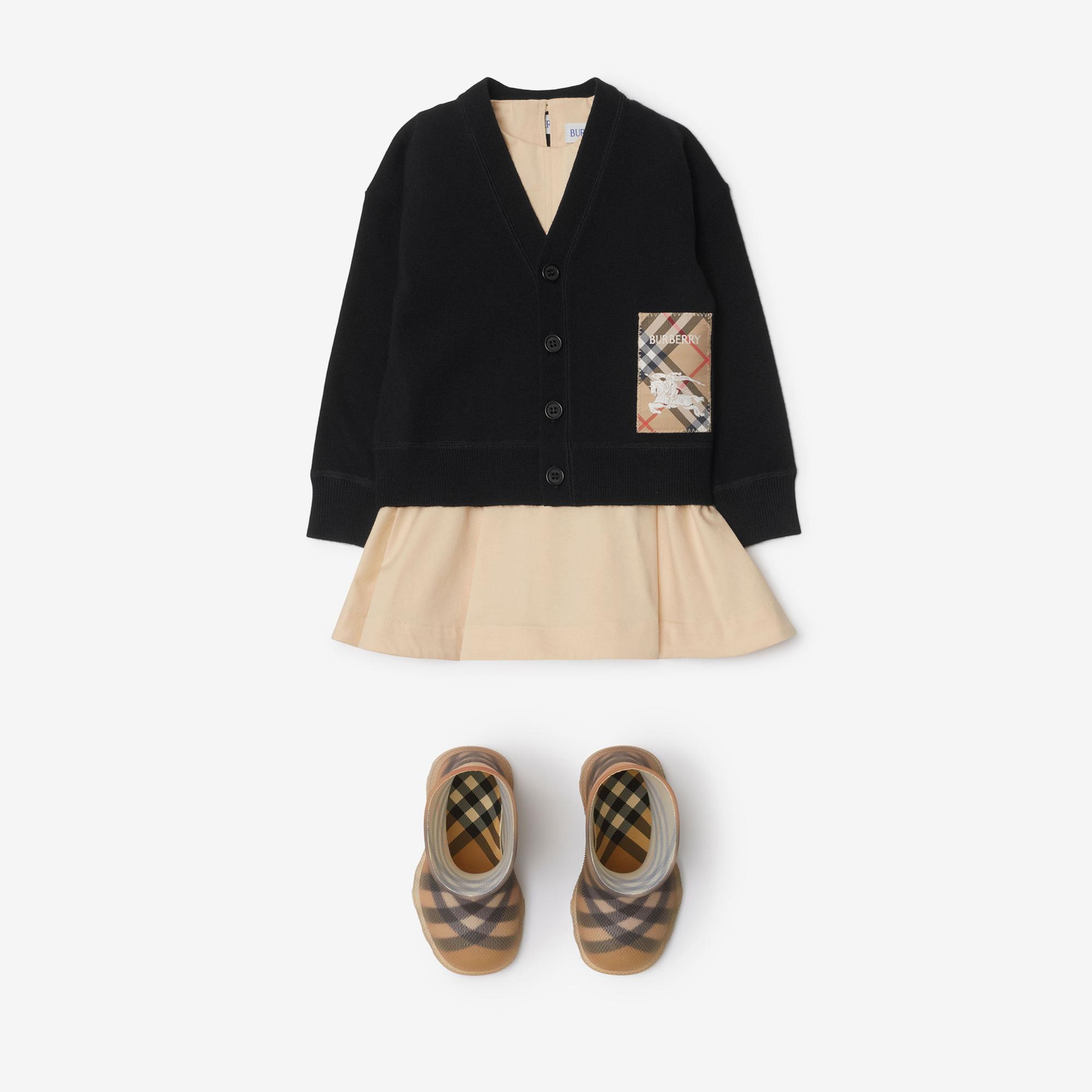 Burberry Romie Label Wool Cardigan Çocuk Siyah Hırka