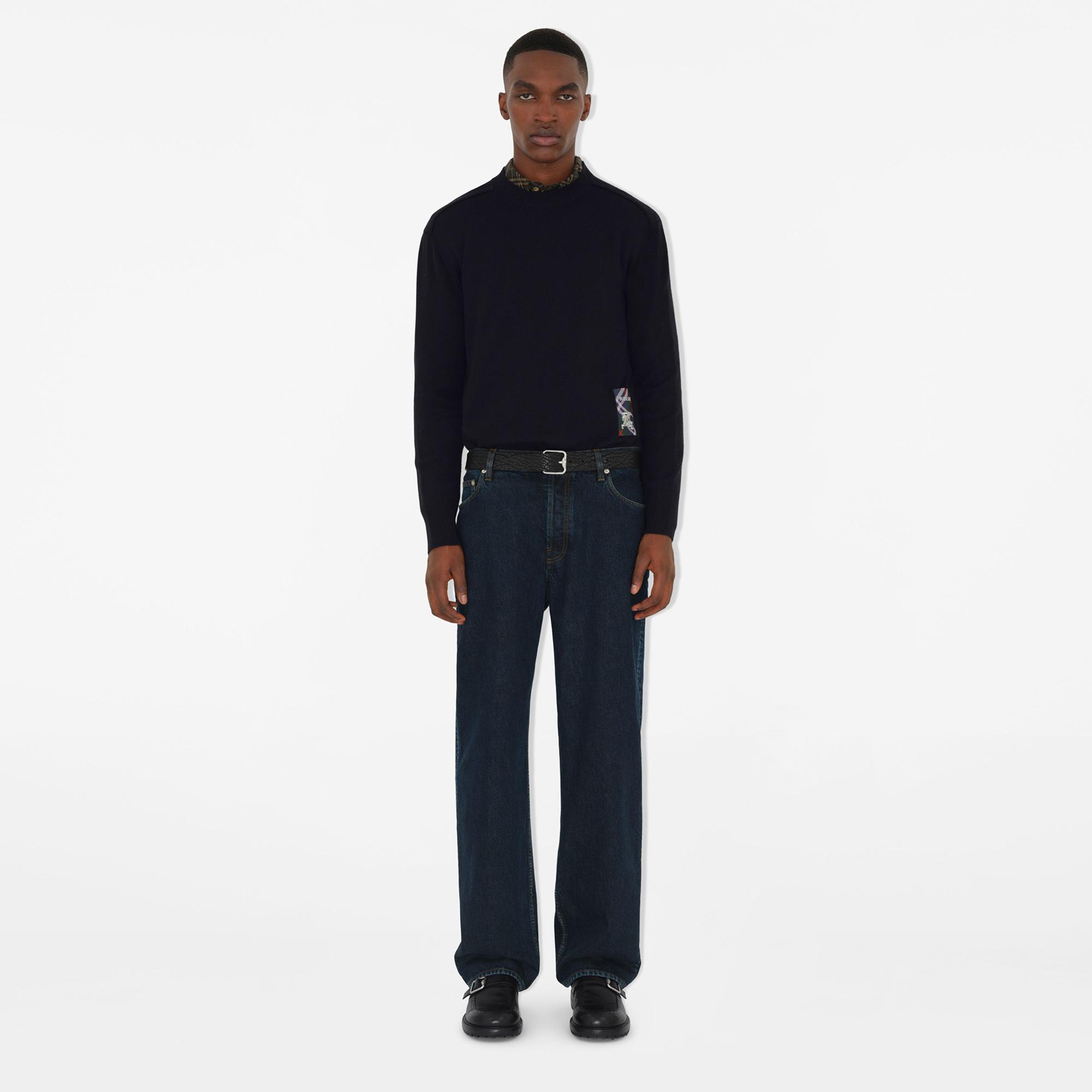 Burberry Smt Label Wool Erkek Siyah Kazak