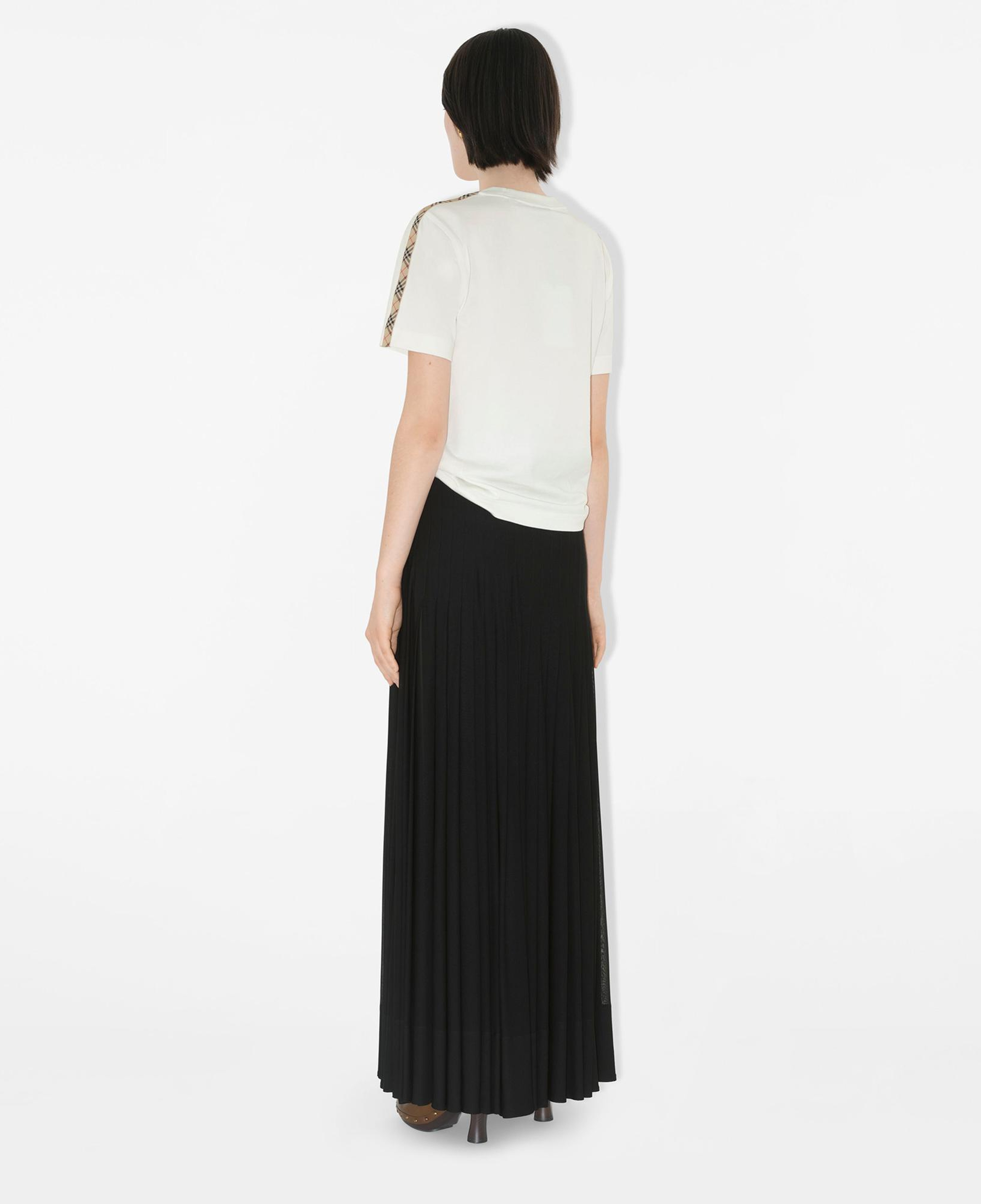 Burberry Tal Trim Cotton Kadın Beyaz T-Shirt