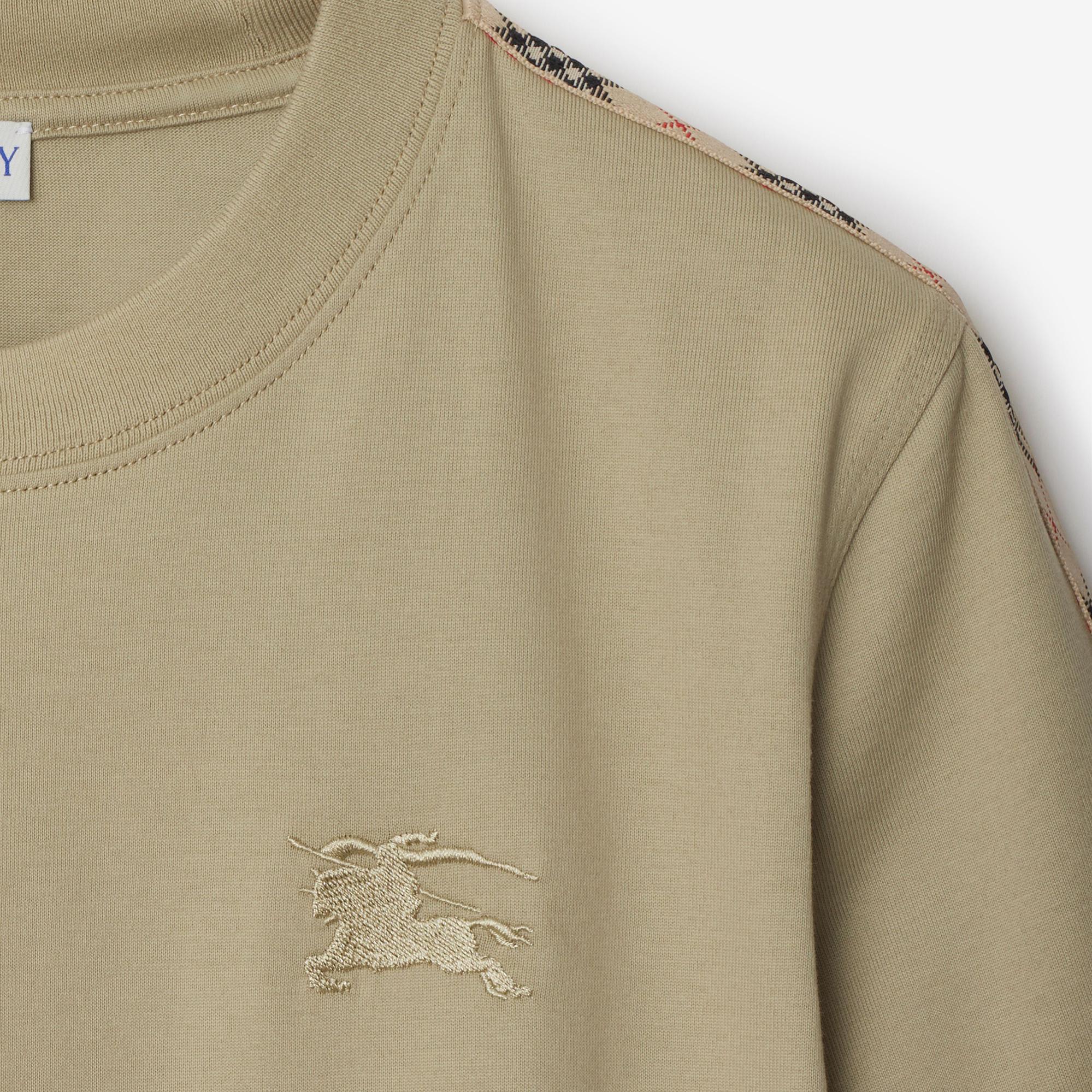 Burberry Tal Trim Cotton Kadın Haki T-Shirt