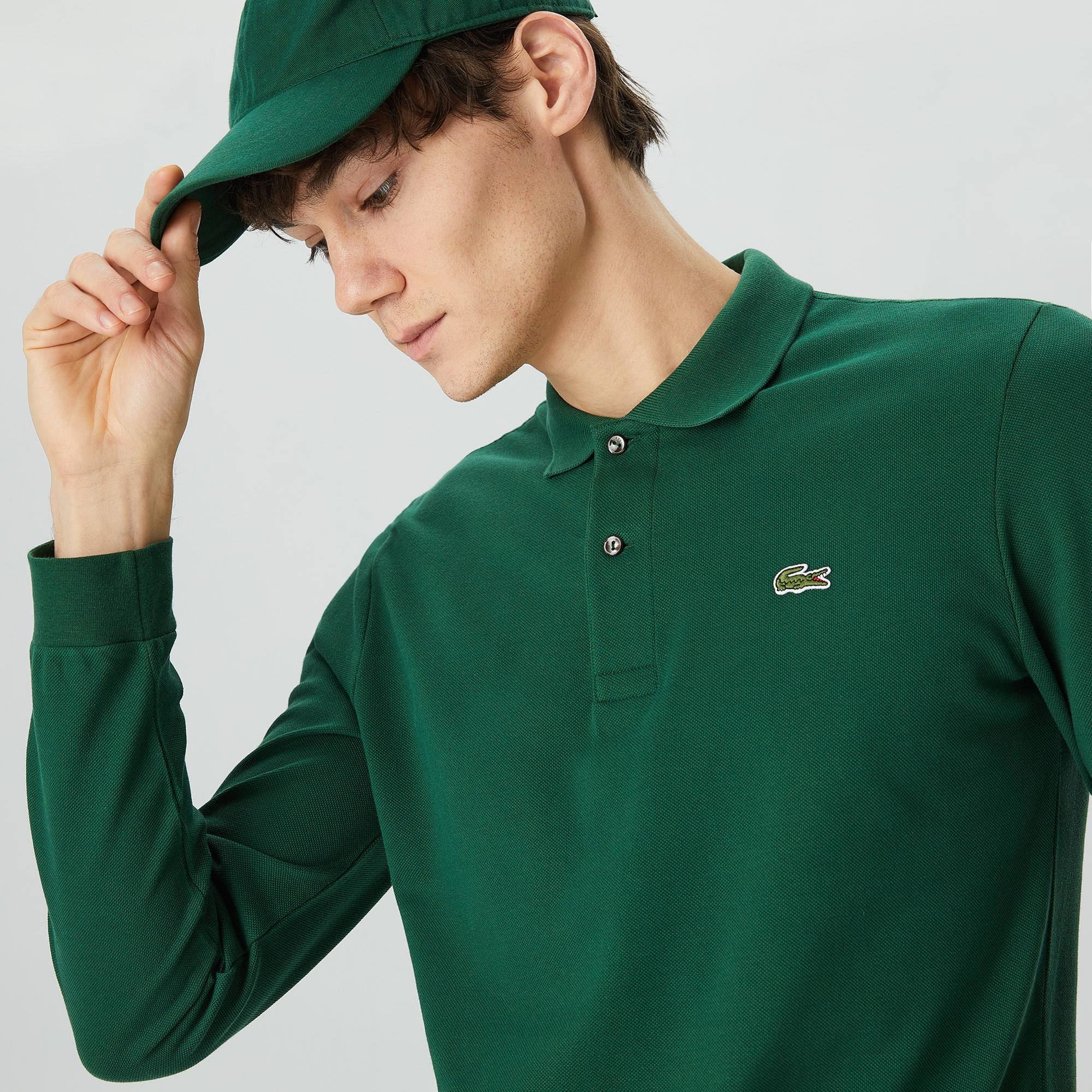 Lacoste Erkek Classic Fit Uzun Kollu Yeşil Polo