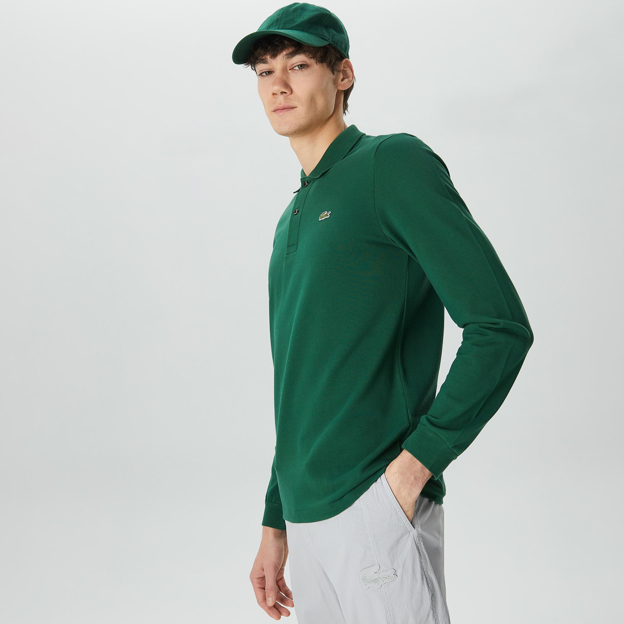 Lacoste Erkek Classic Fit Uzun Kollu Yeşil Polo