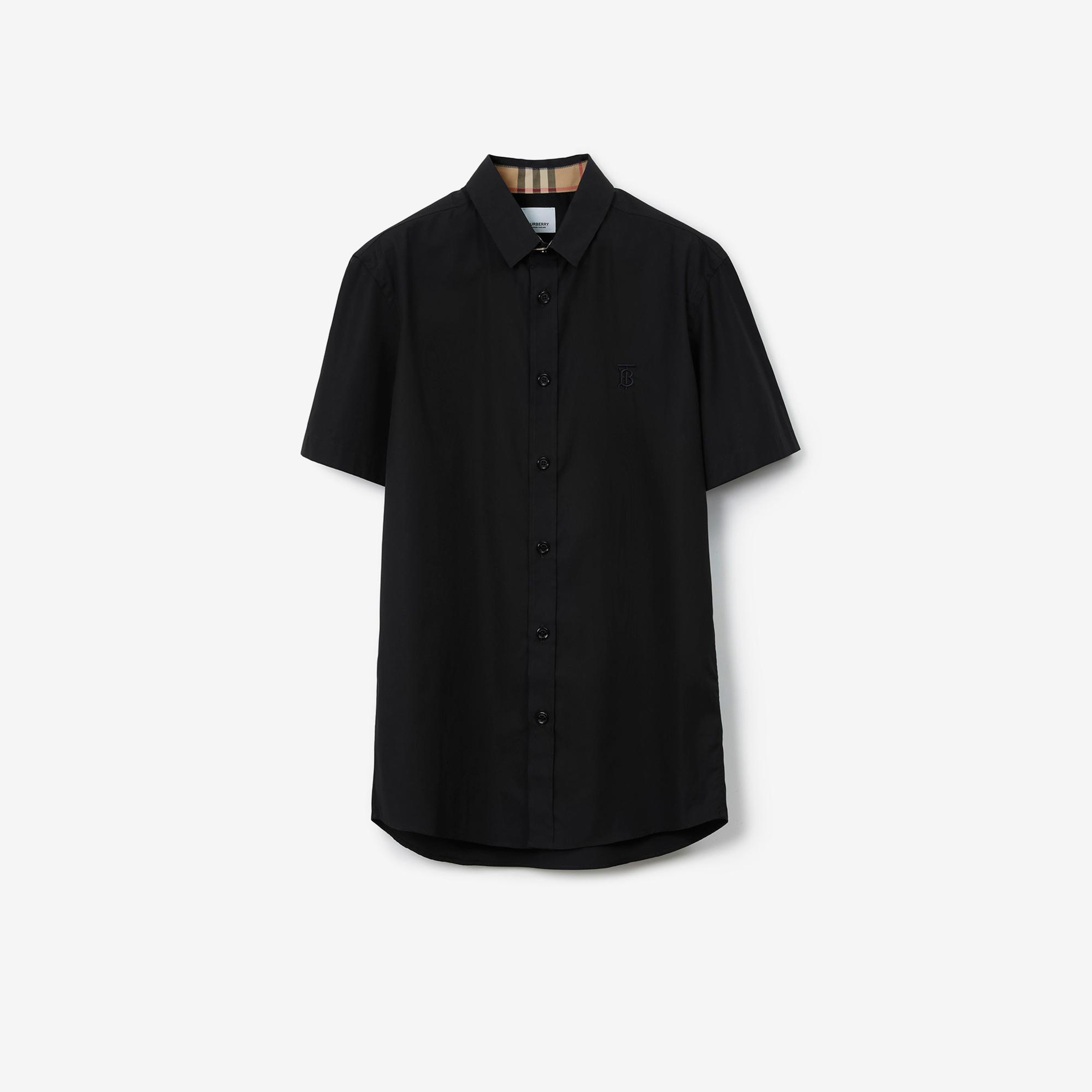 Burberry Sherwood Cotton Erkek Siyah Gömlek