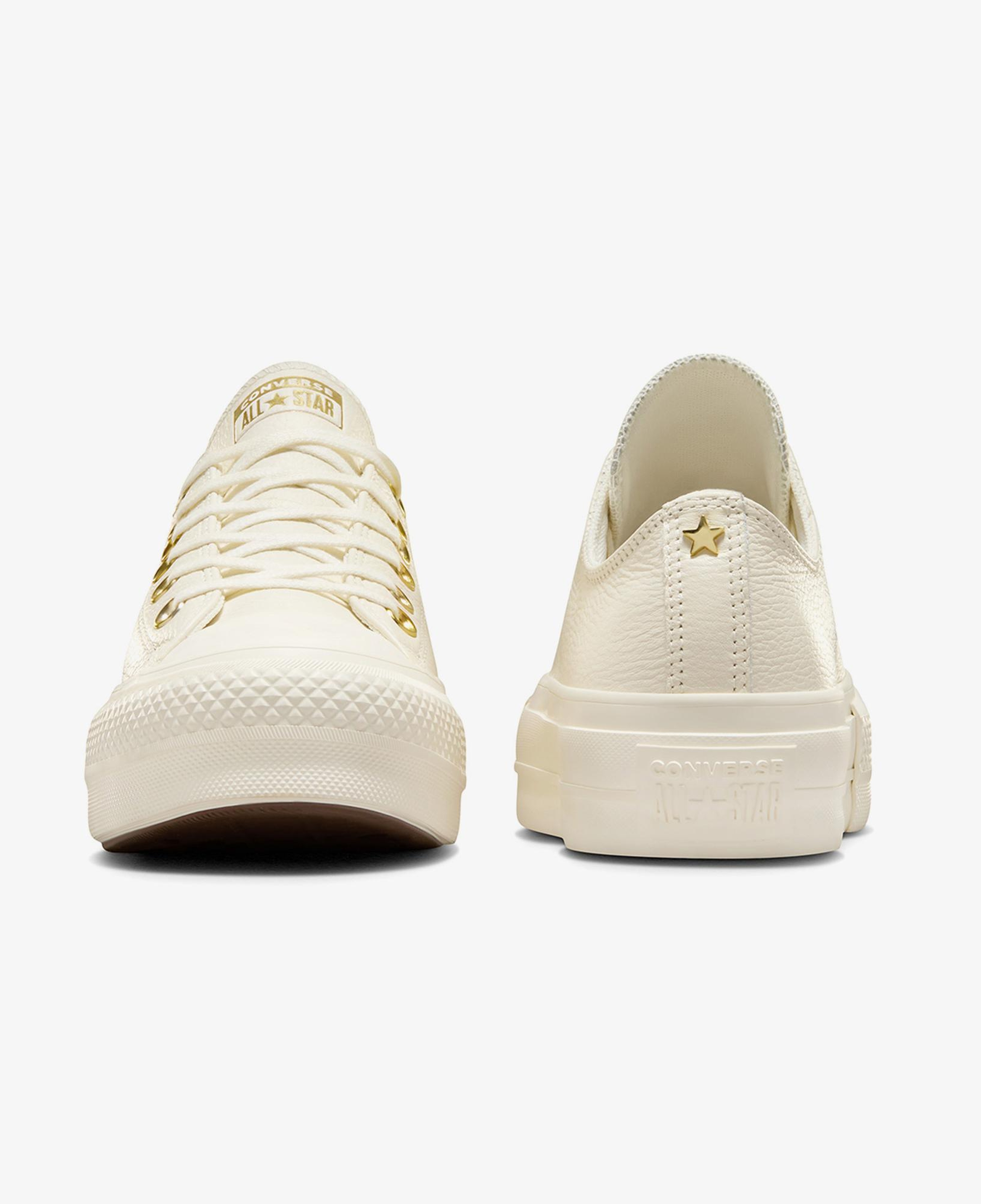 Converse Chuck Taylor All Star Lift Unisex Krem Deri Platform Sneaker