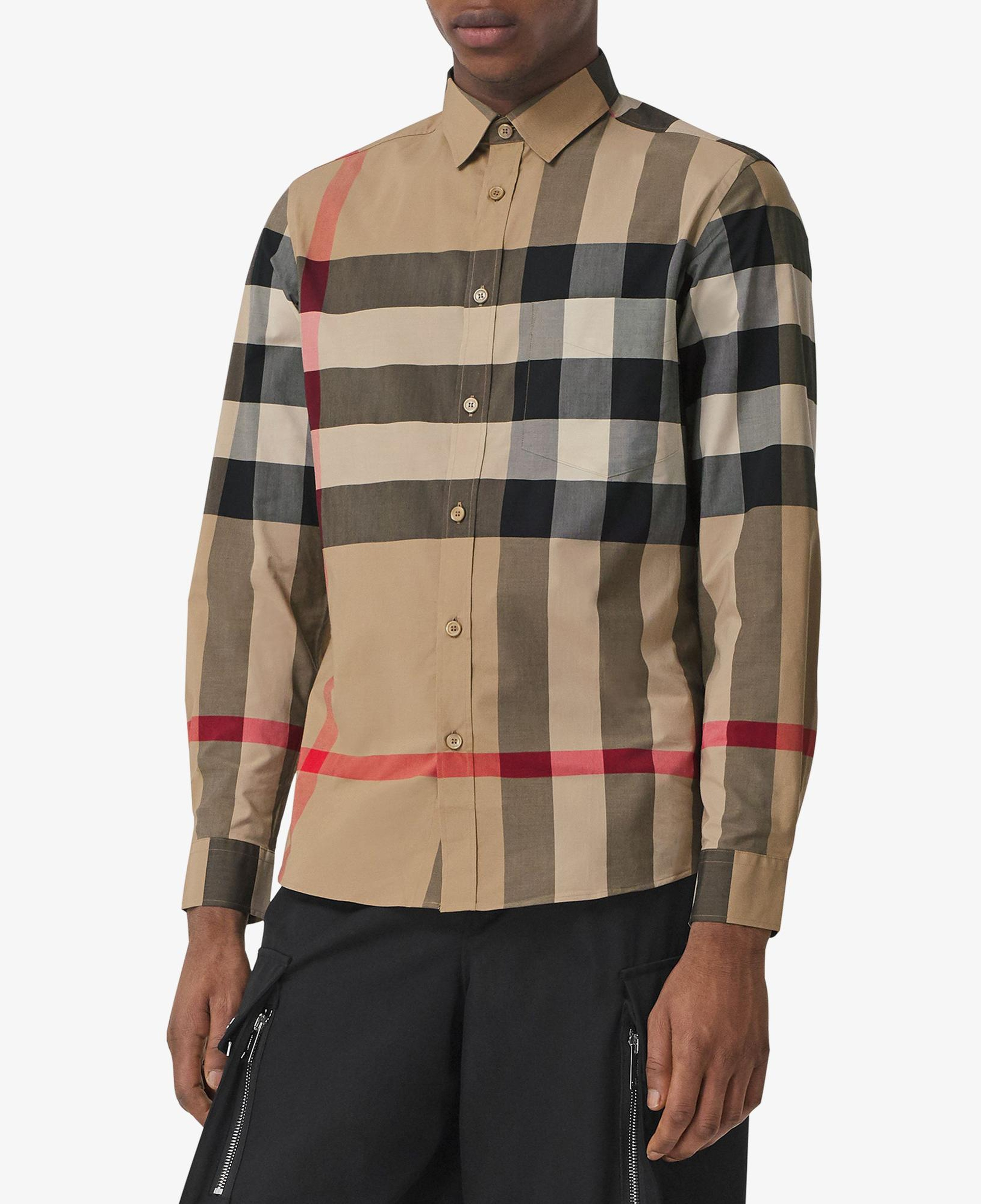 Burberry Somerton Stretch Cotton Poplin Erkek Bej Gömlek