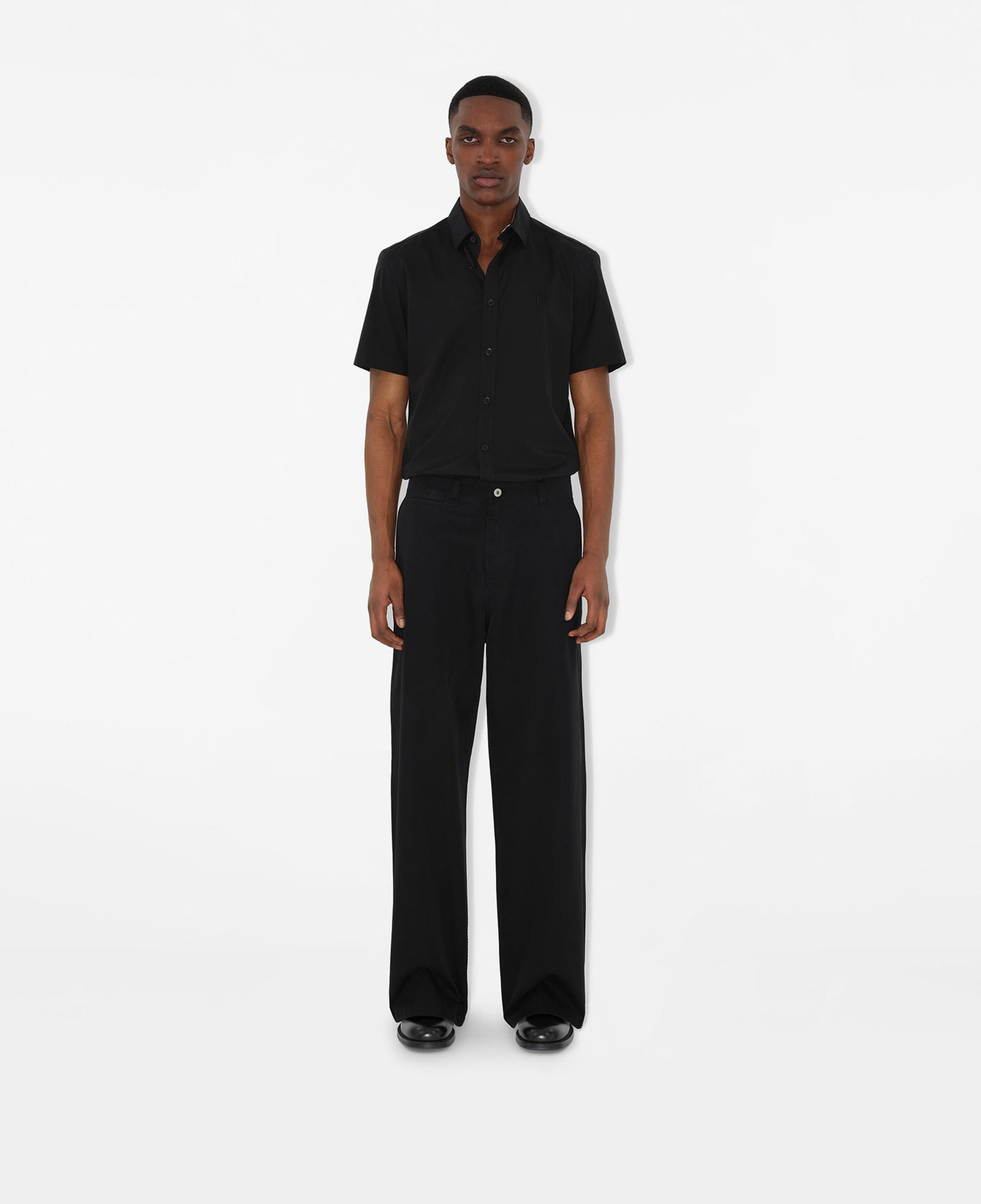 Burberry Sherwood Cotton Erkek Siyah Gömlek