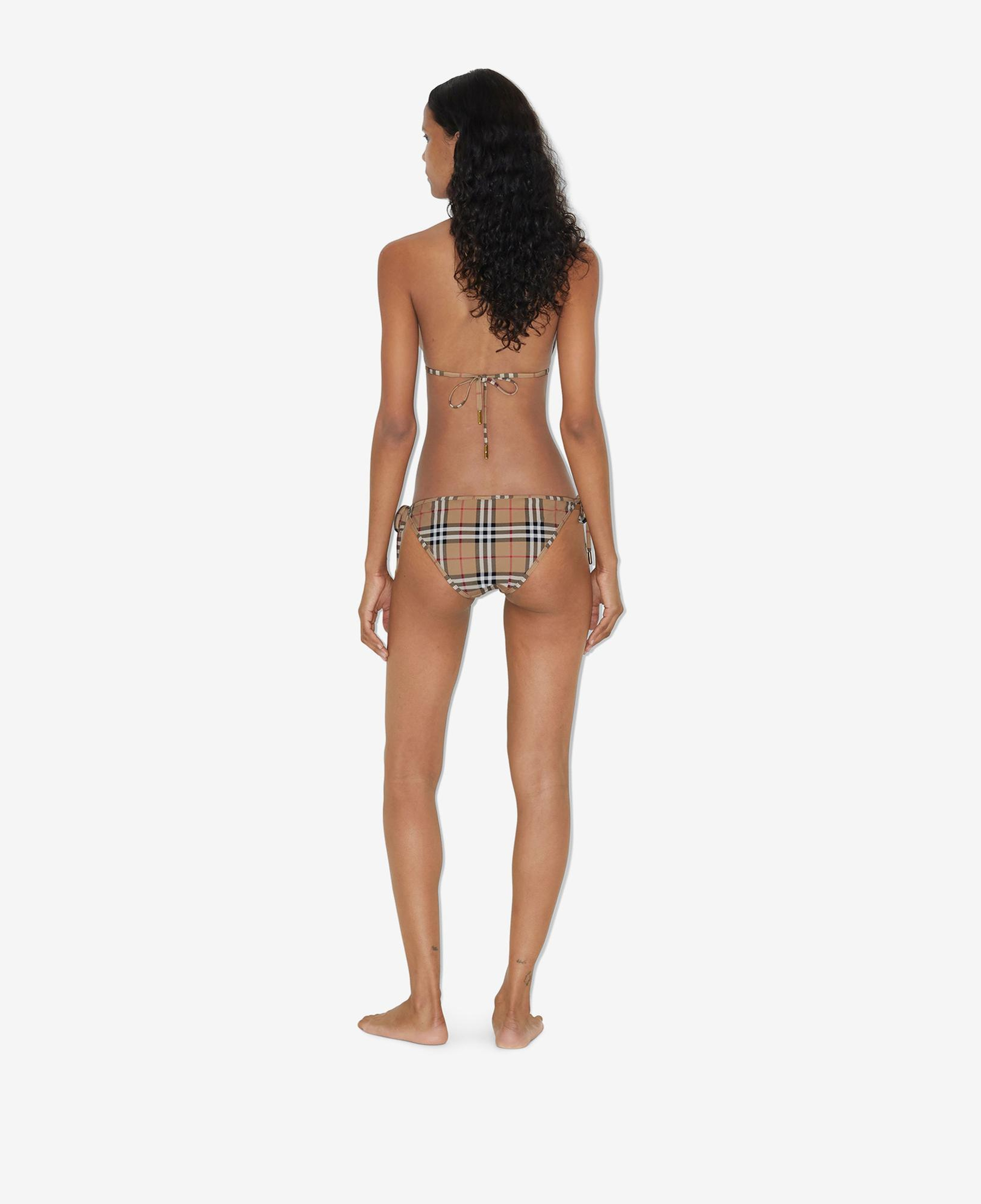 Burberry Check Triangle Kadın Bej Bikini Üstü