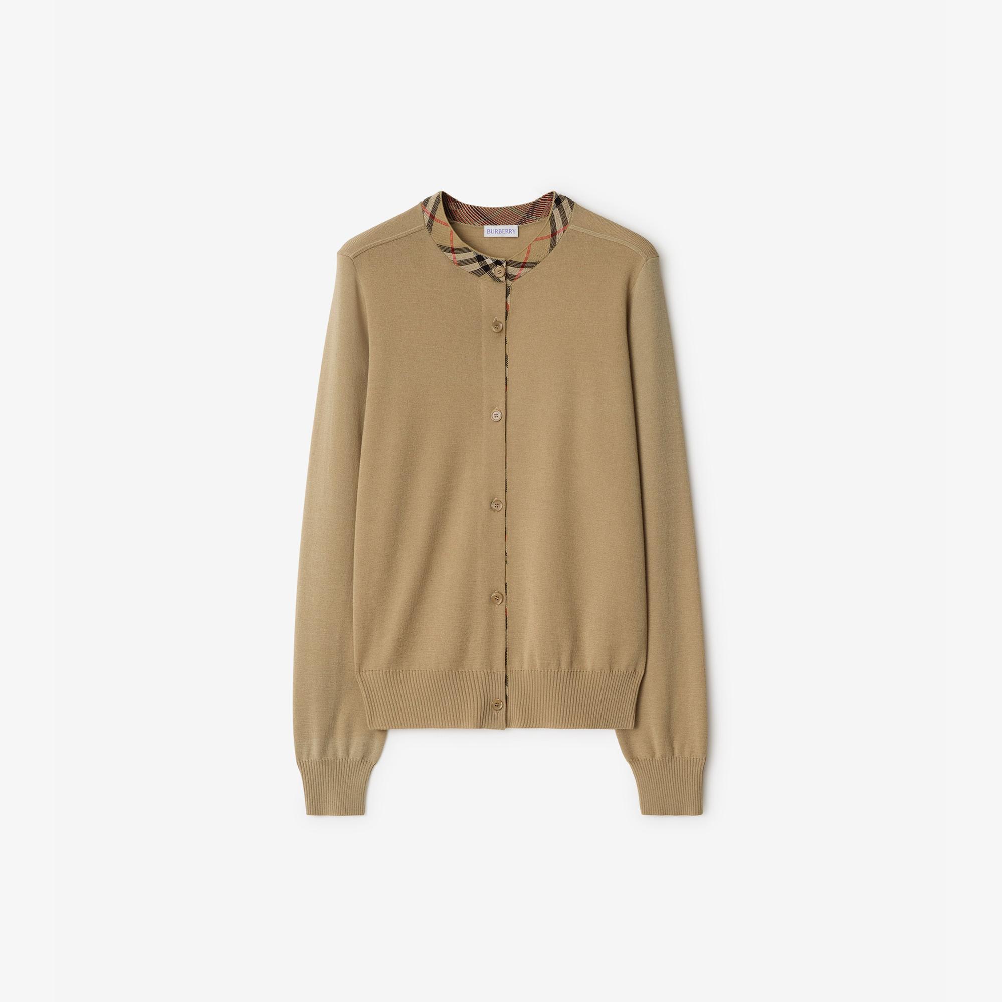 Burberry Wool Cardigan Kadın Bej Hırka