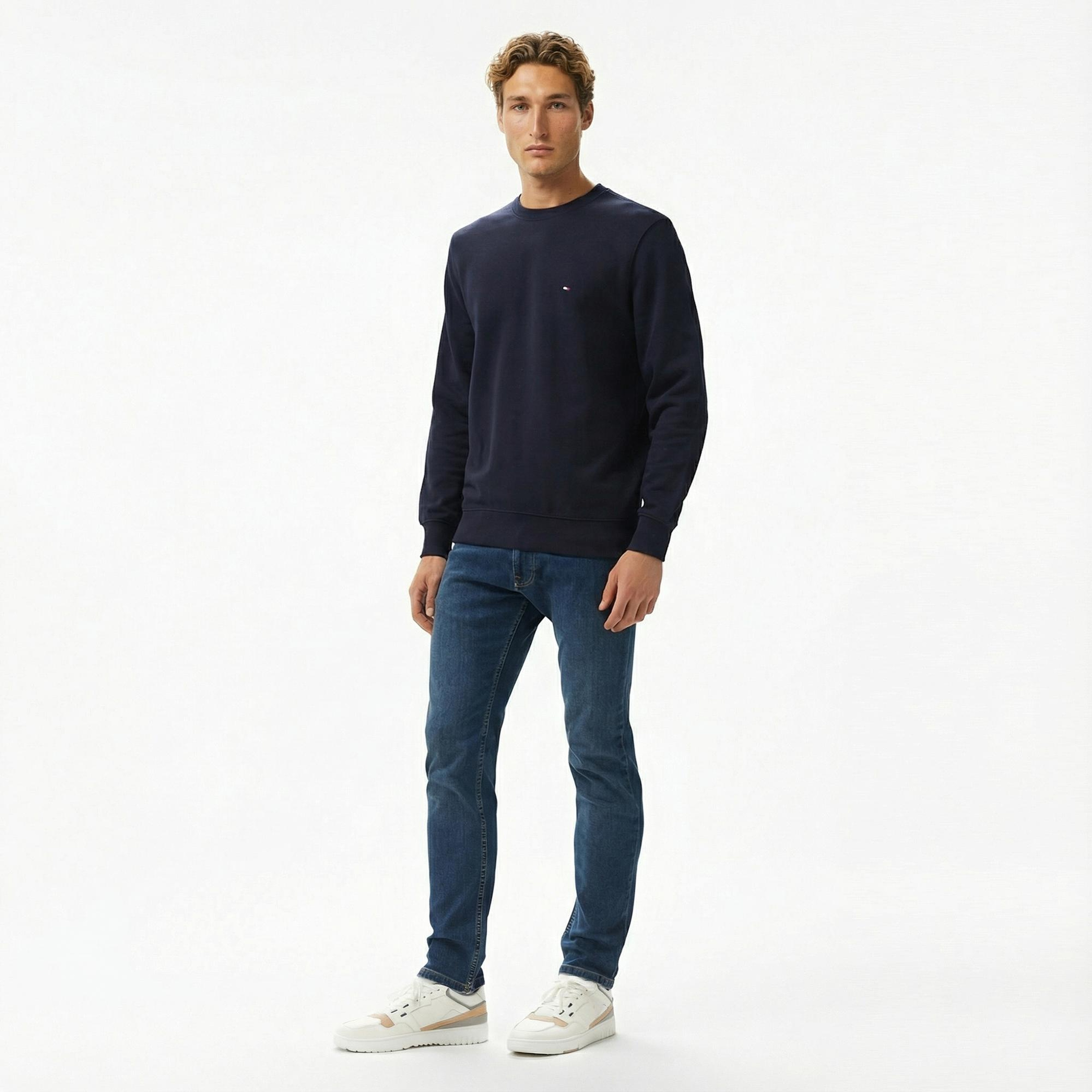 Tommy Hilfiger Core Essentials Erkek Lacivert Sweatshirt
