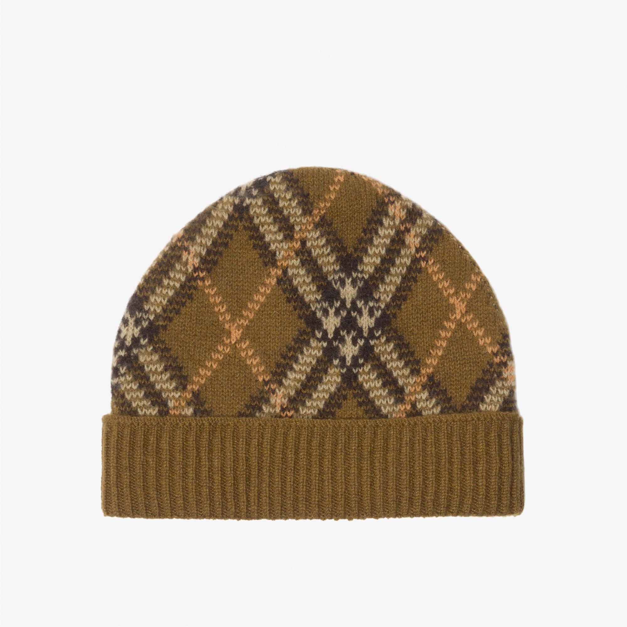 Burberry Check Kaşmir Erkek Haki Bere