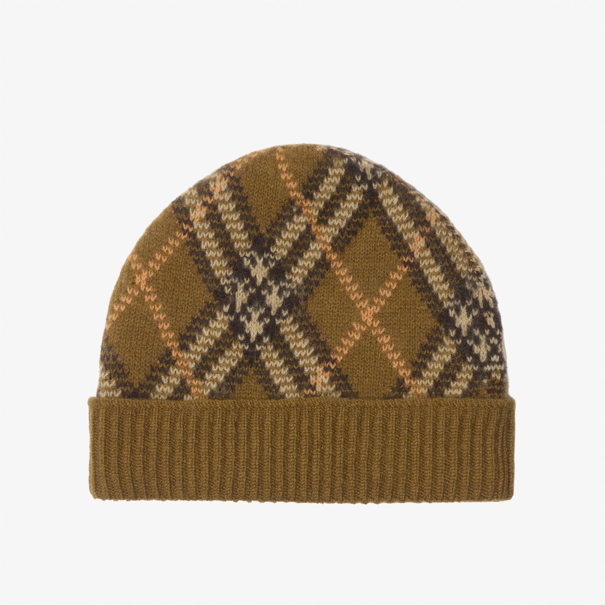 Burberry Check Kaşmir Erkek Haki Bere