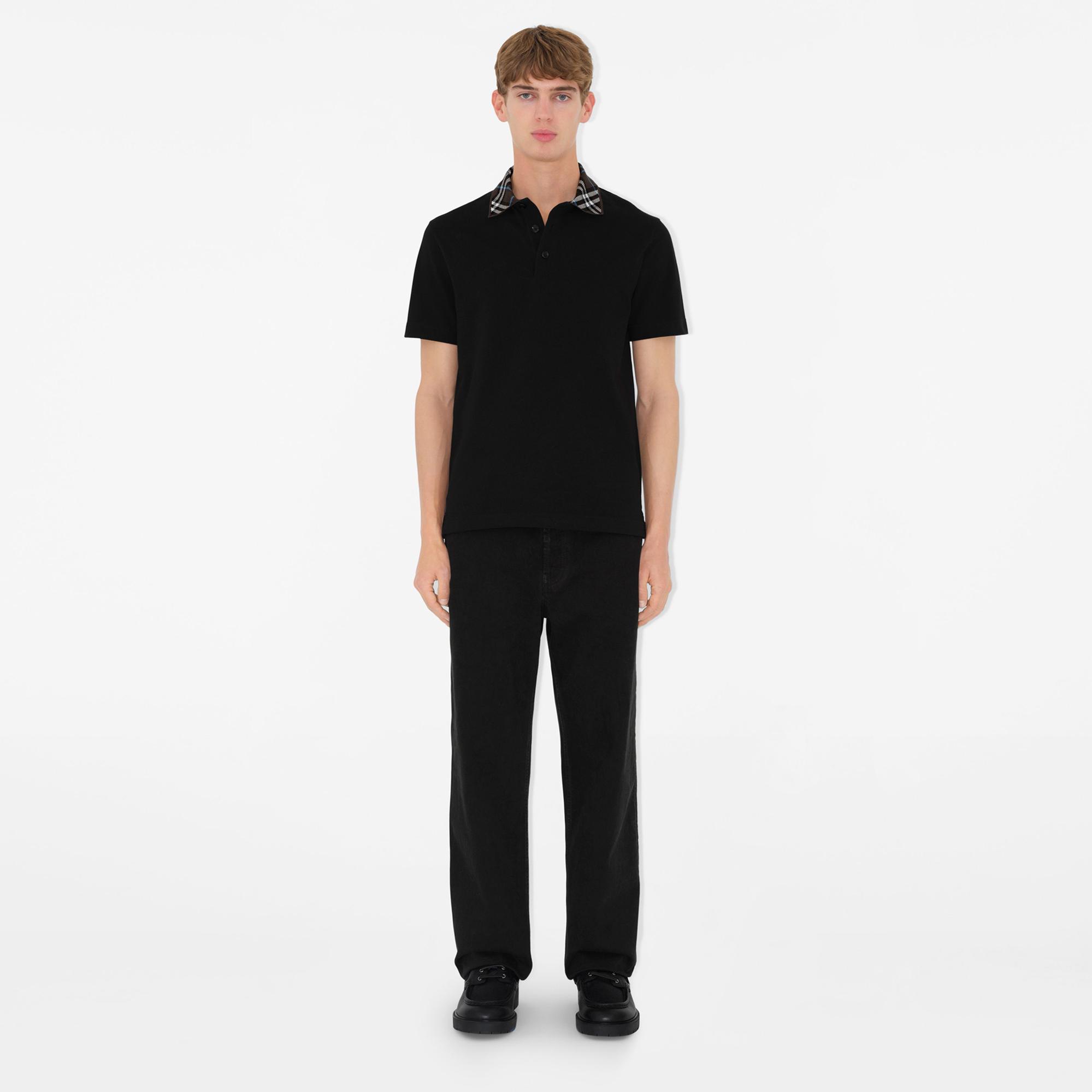 Burberry For Cotton Erkek Siyah Polo