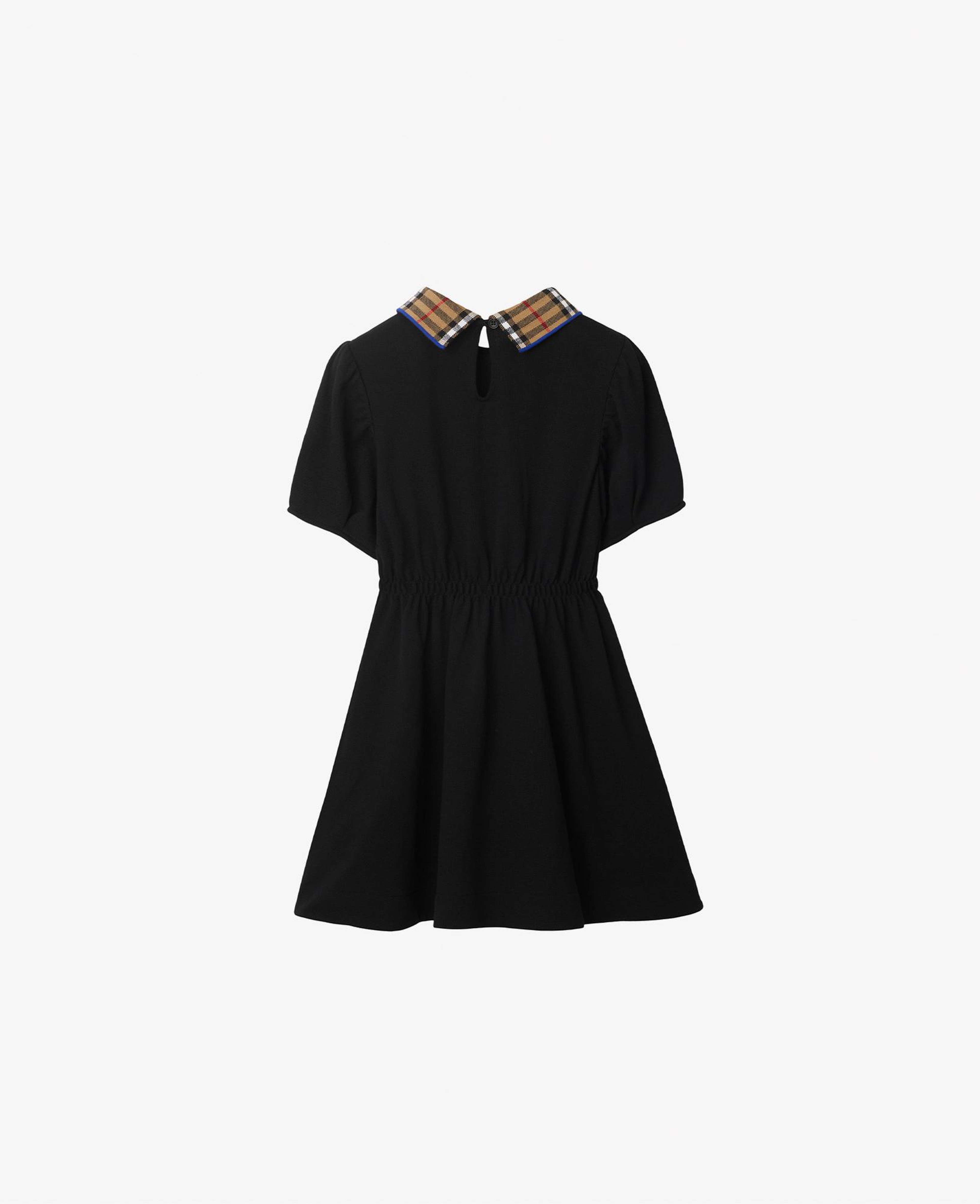 Burberry Check Collar Pamuklu Çocuk Siyah Elbise