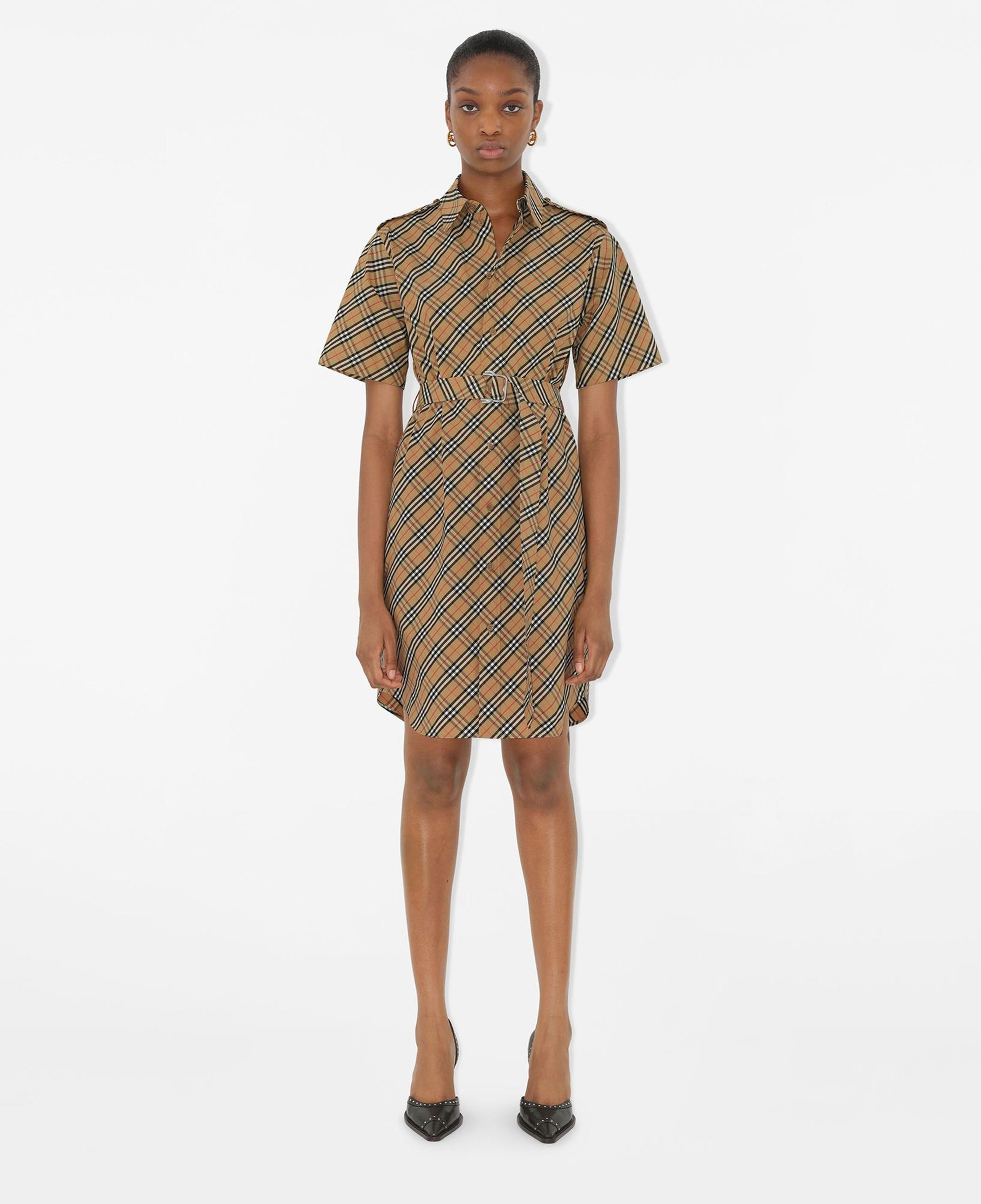 Burberry Tec Cotton Kadın Bej Elbise