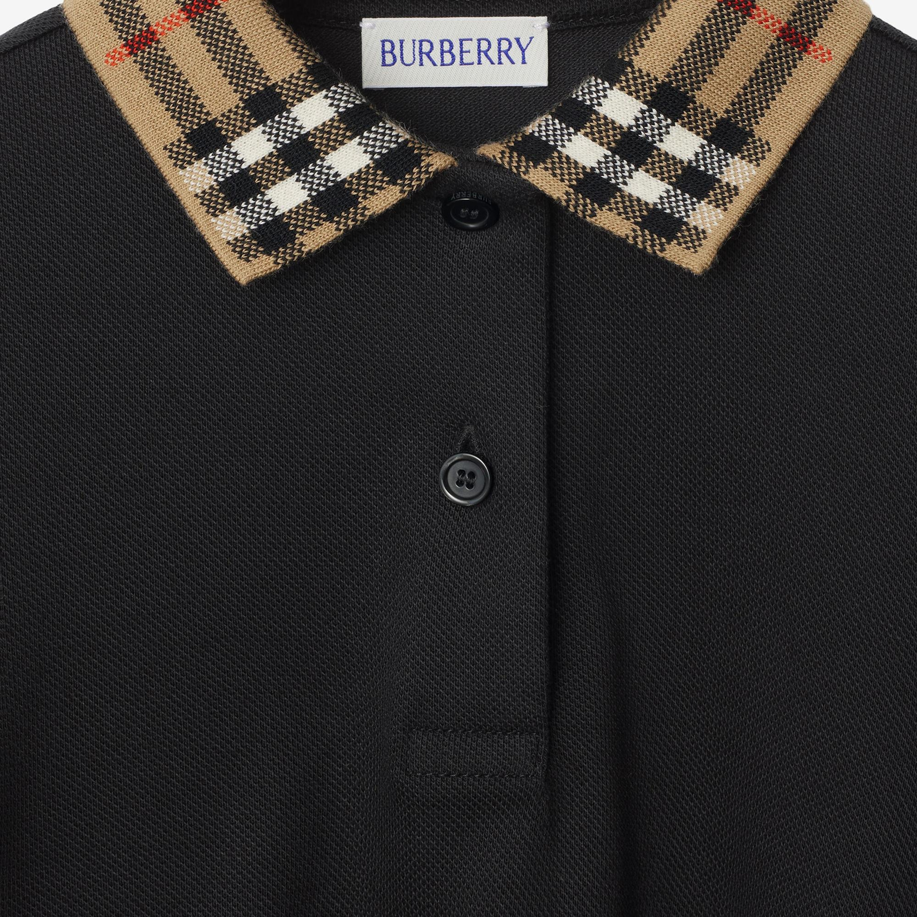 Burberry Astrid Collar Cotton Çocuk Siyah Elbise