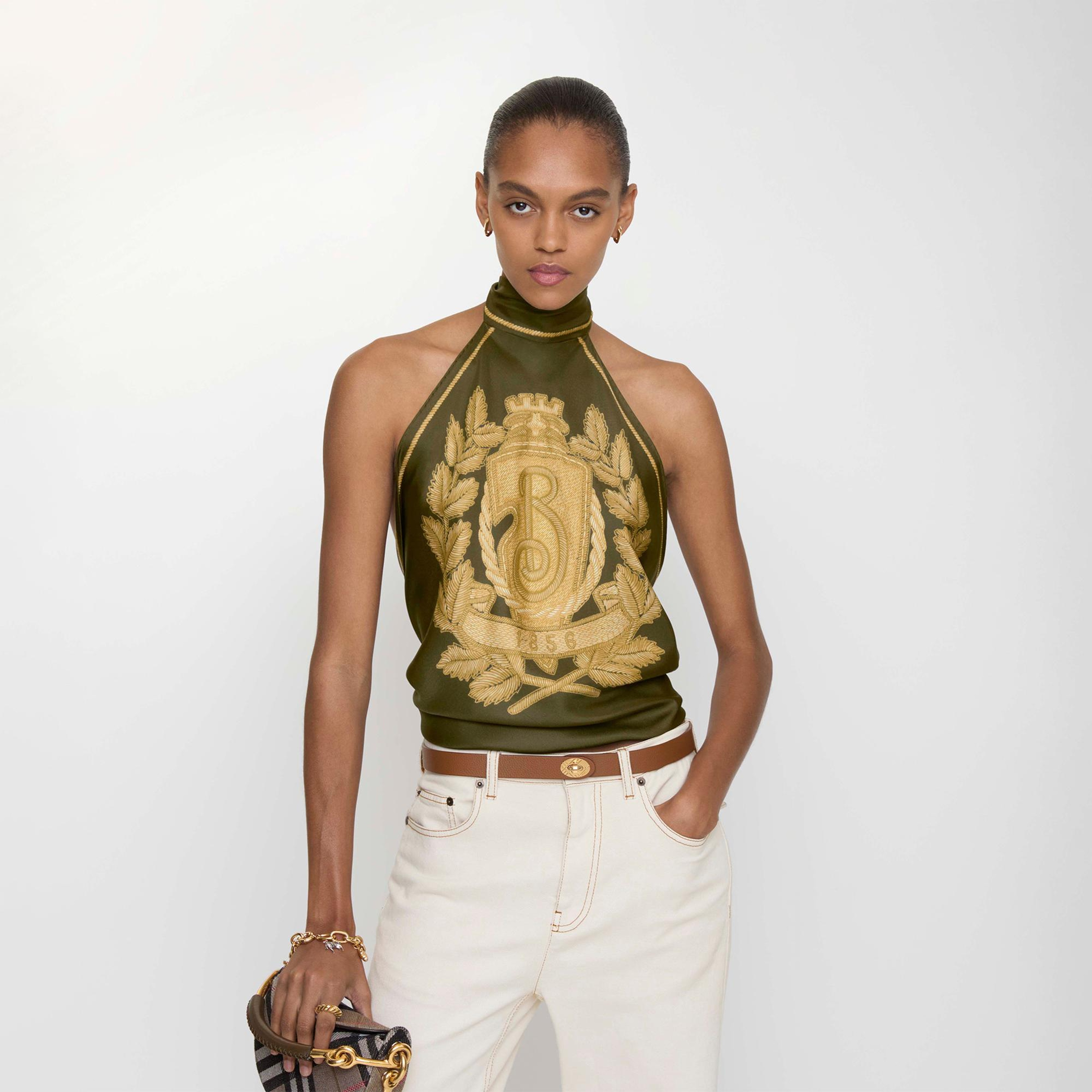 Burberry Halter Kadın Haki Bluz