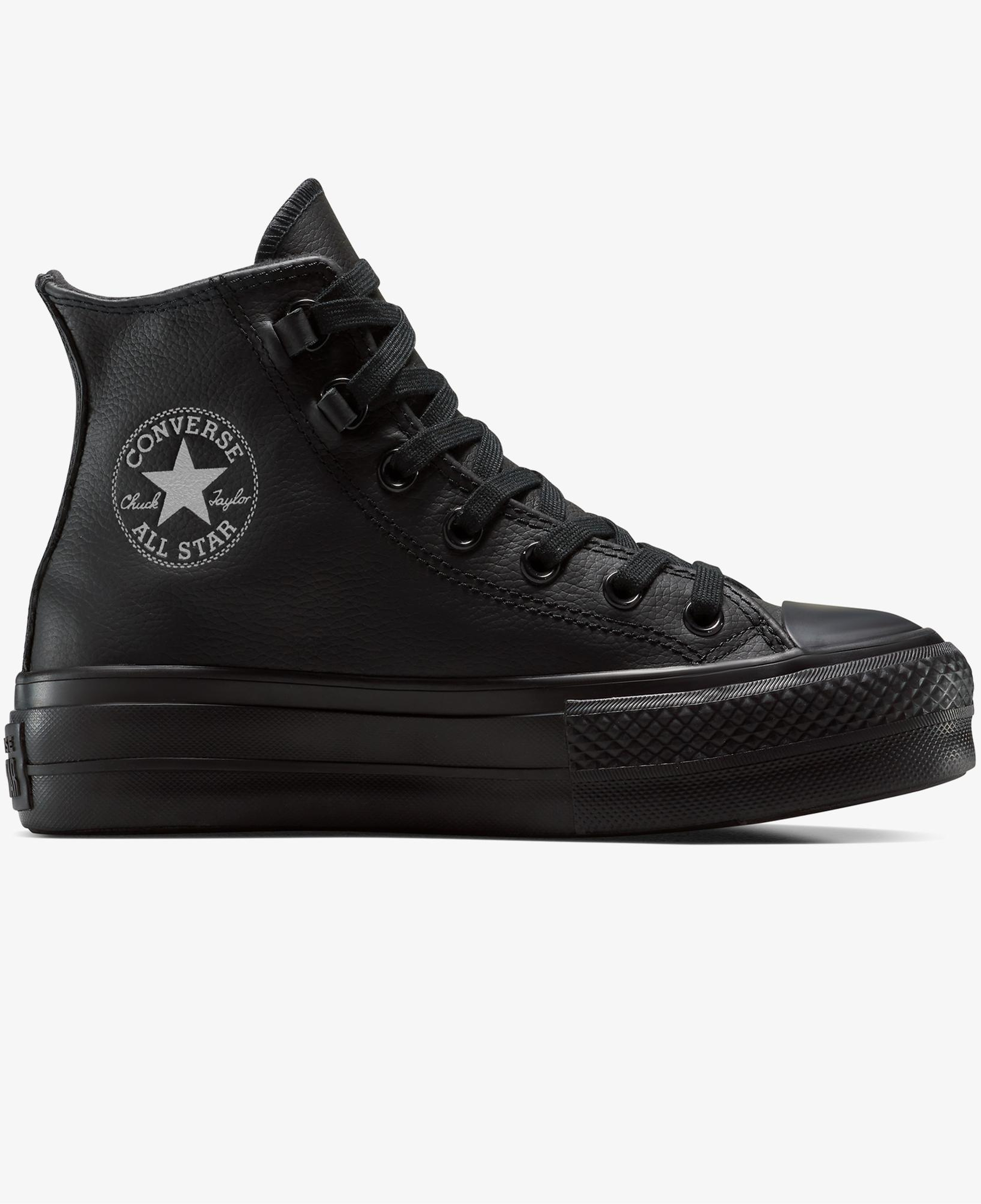 Converse Chuck Taylor All Star Lift Platform Deri Kadın Siyah Sneaker