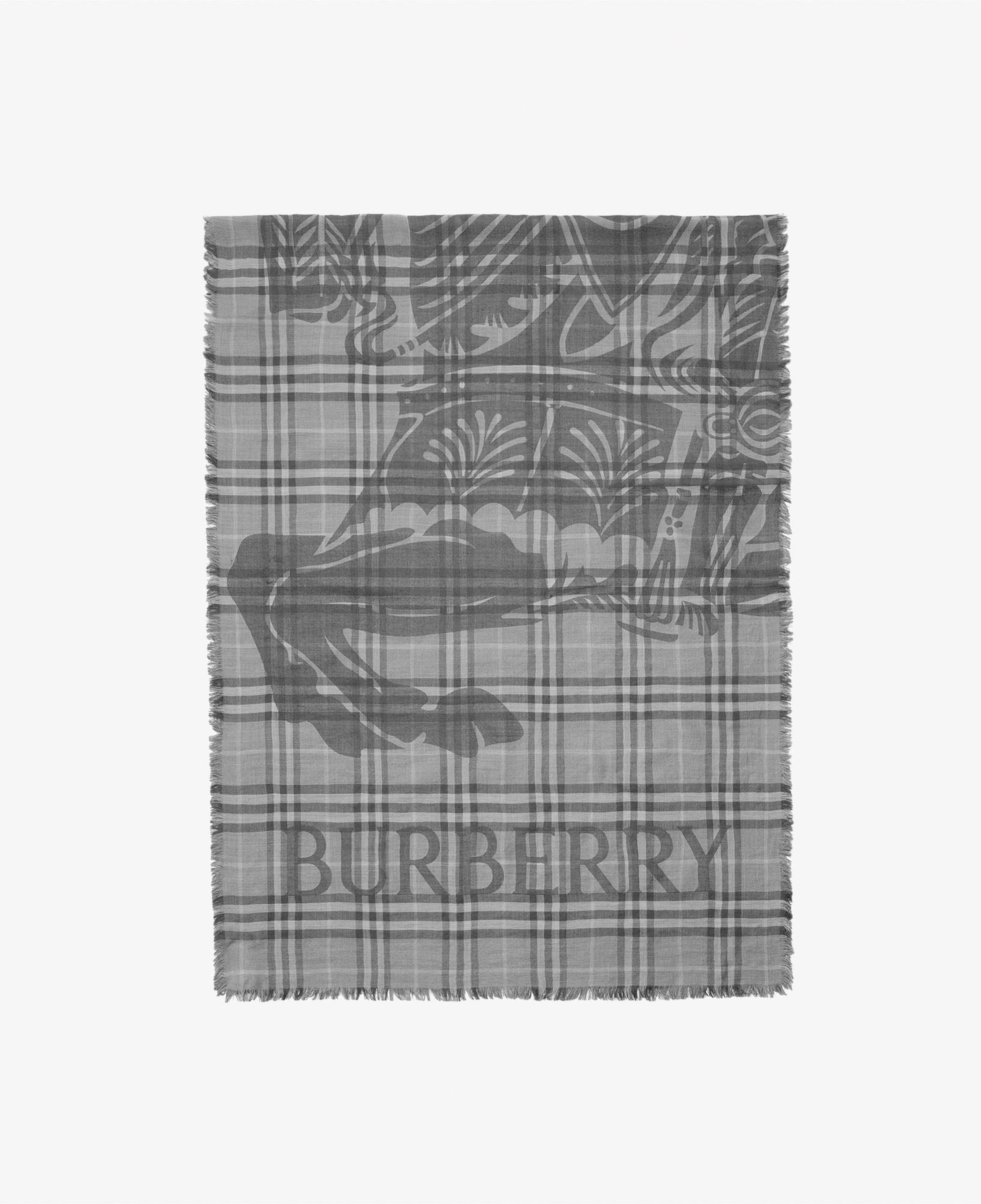 Burberry 200X70 Ekd Check Kadın Gri Atkı