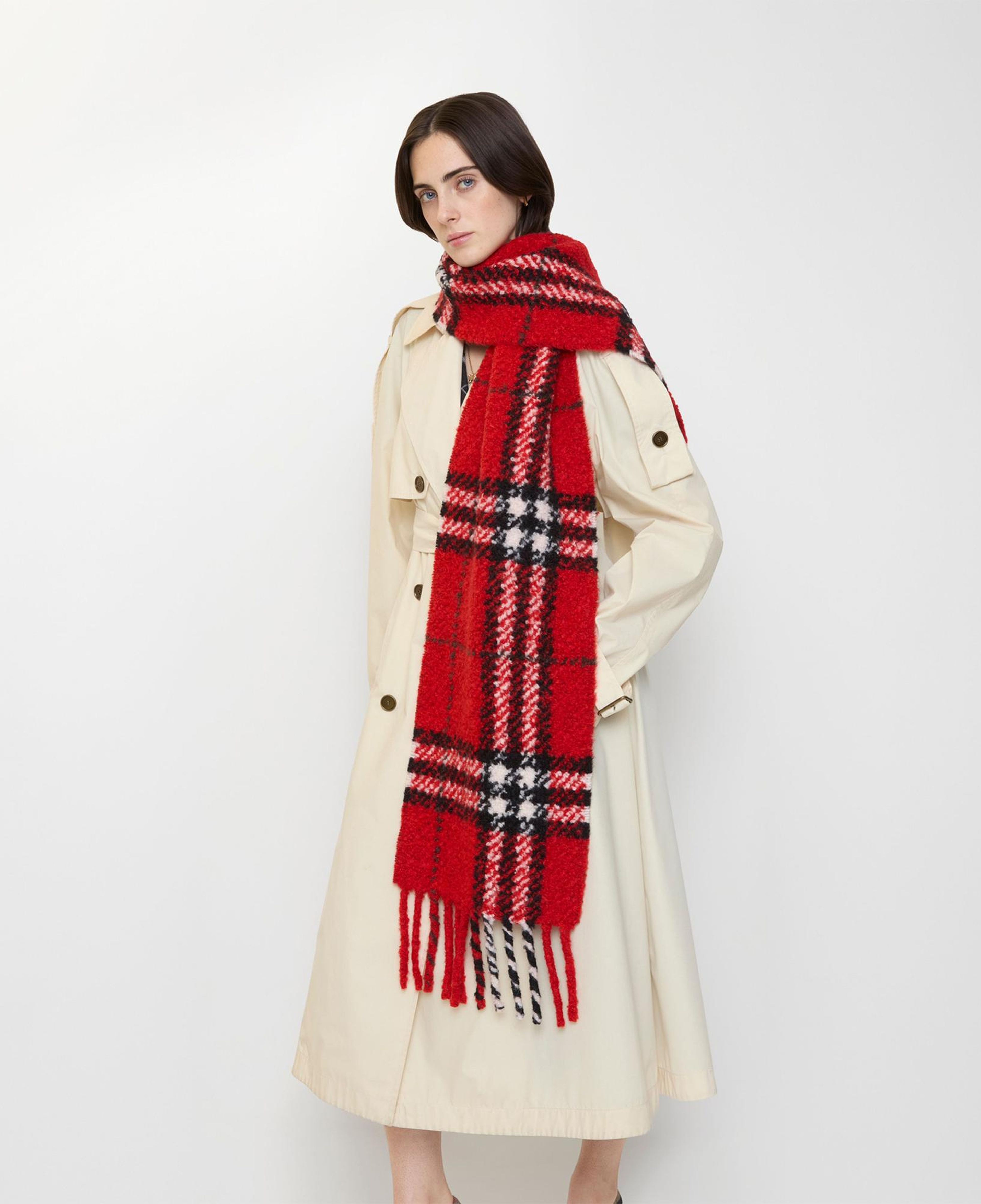 Burberry Check Boucle Kadın Kırmızı Atkı