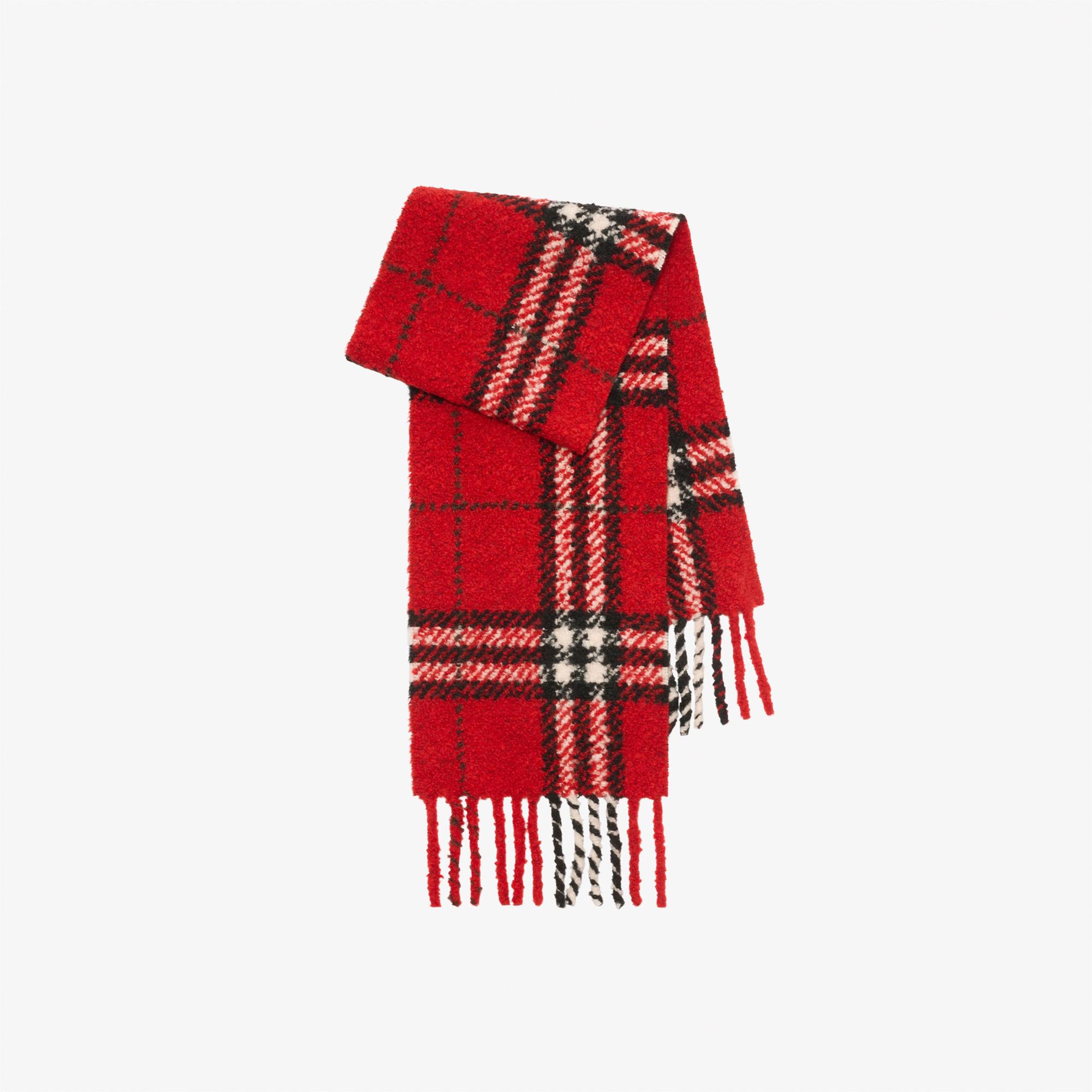 Burberry Check Boucle Kadın Kırmızı Atkı