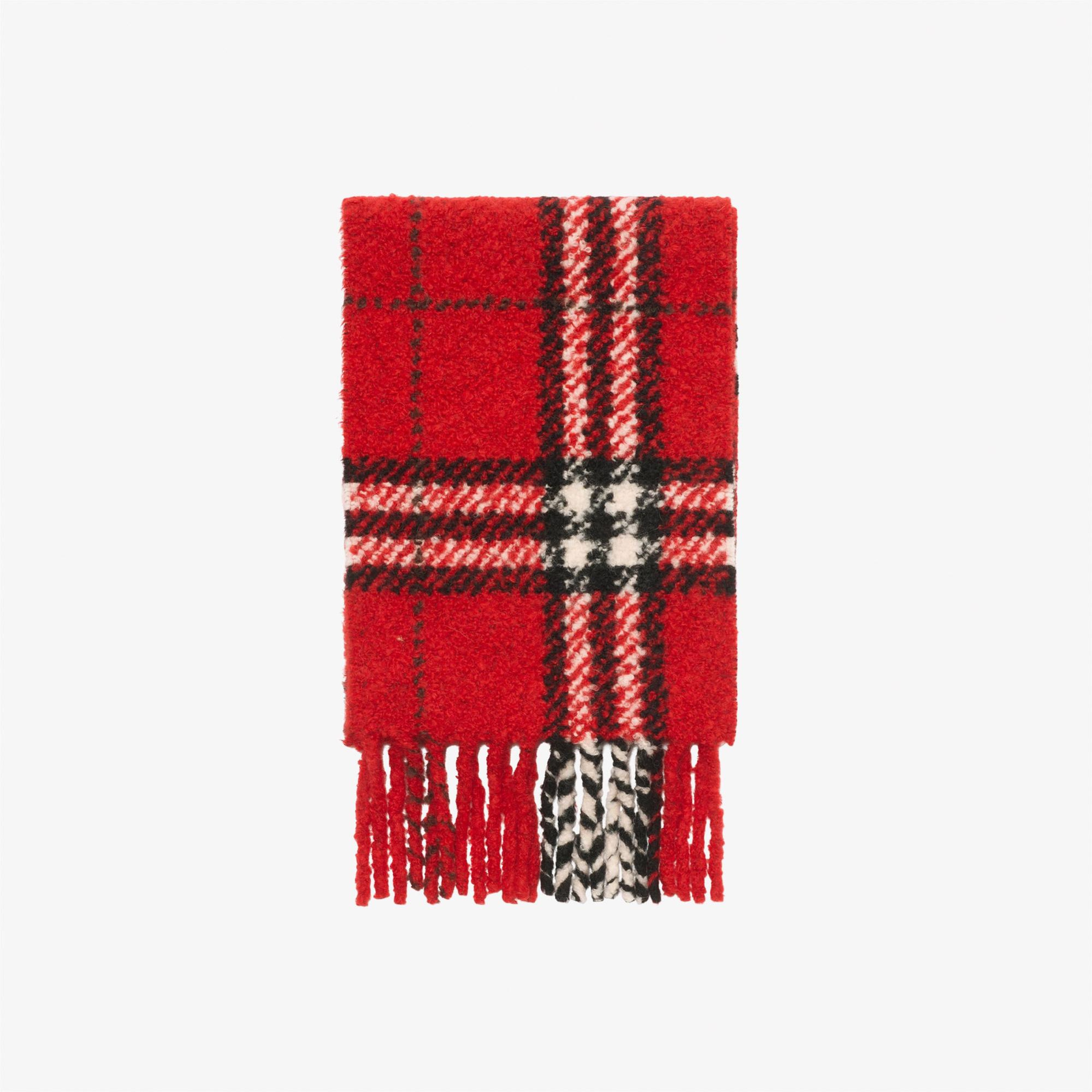 Burberry Check Boucle Kadın Kırmızı Atkı