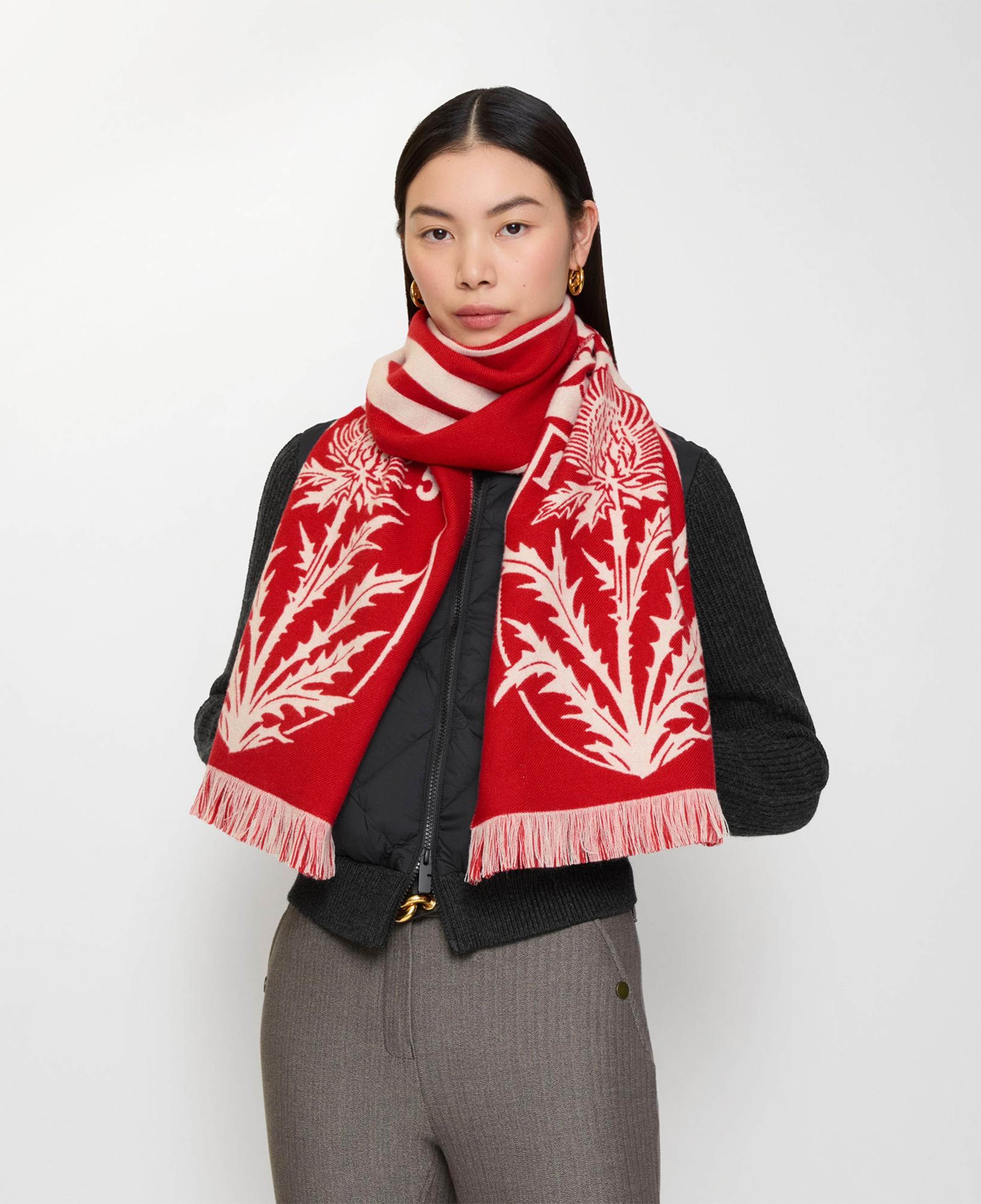 Burberry Thıstle Football Kadın Kırmızı Atkı