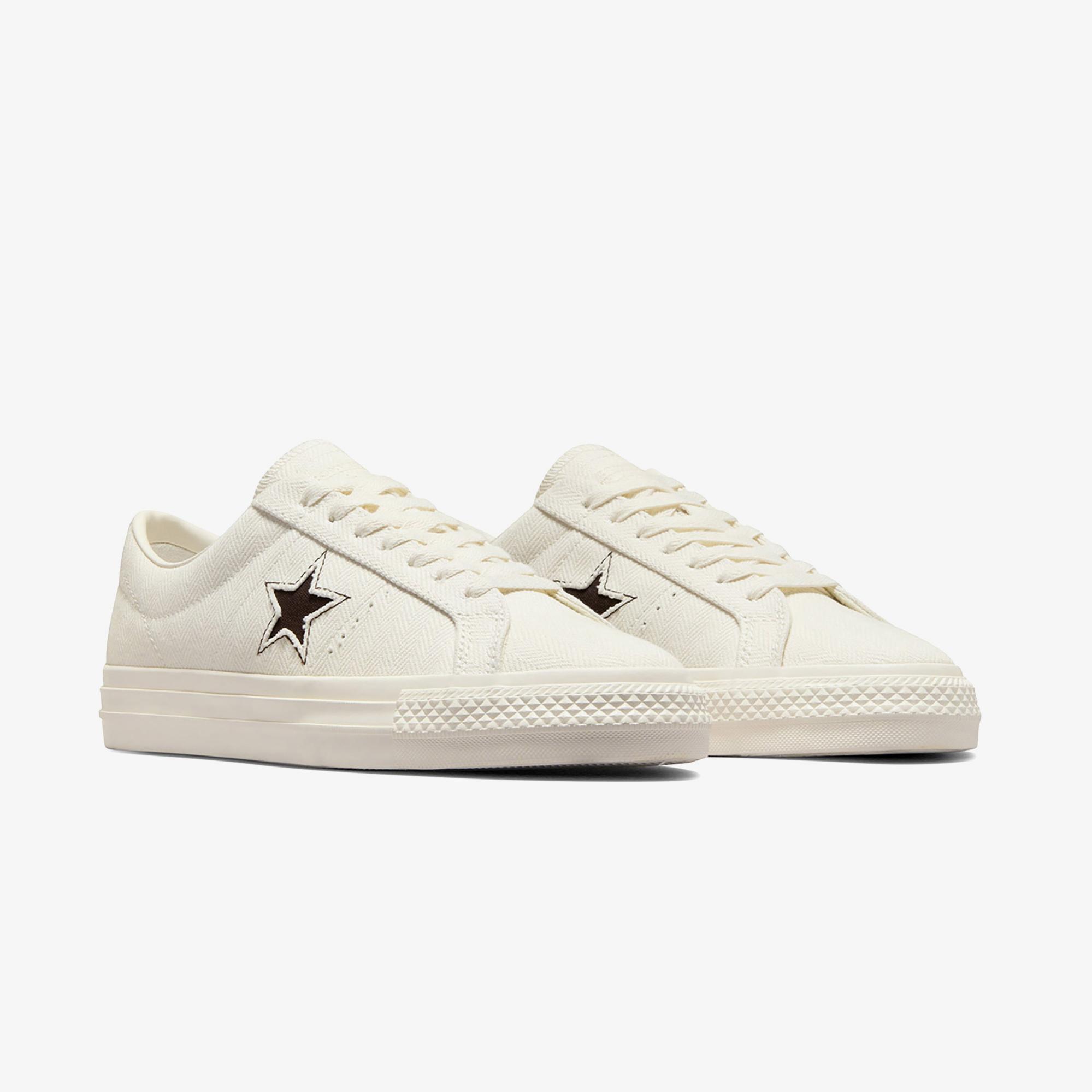 Converse Cons One Star Pro Herringbone Unisex Krem Sneaker