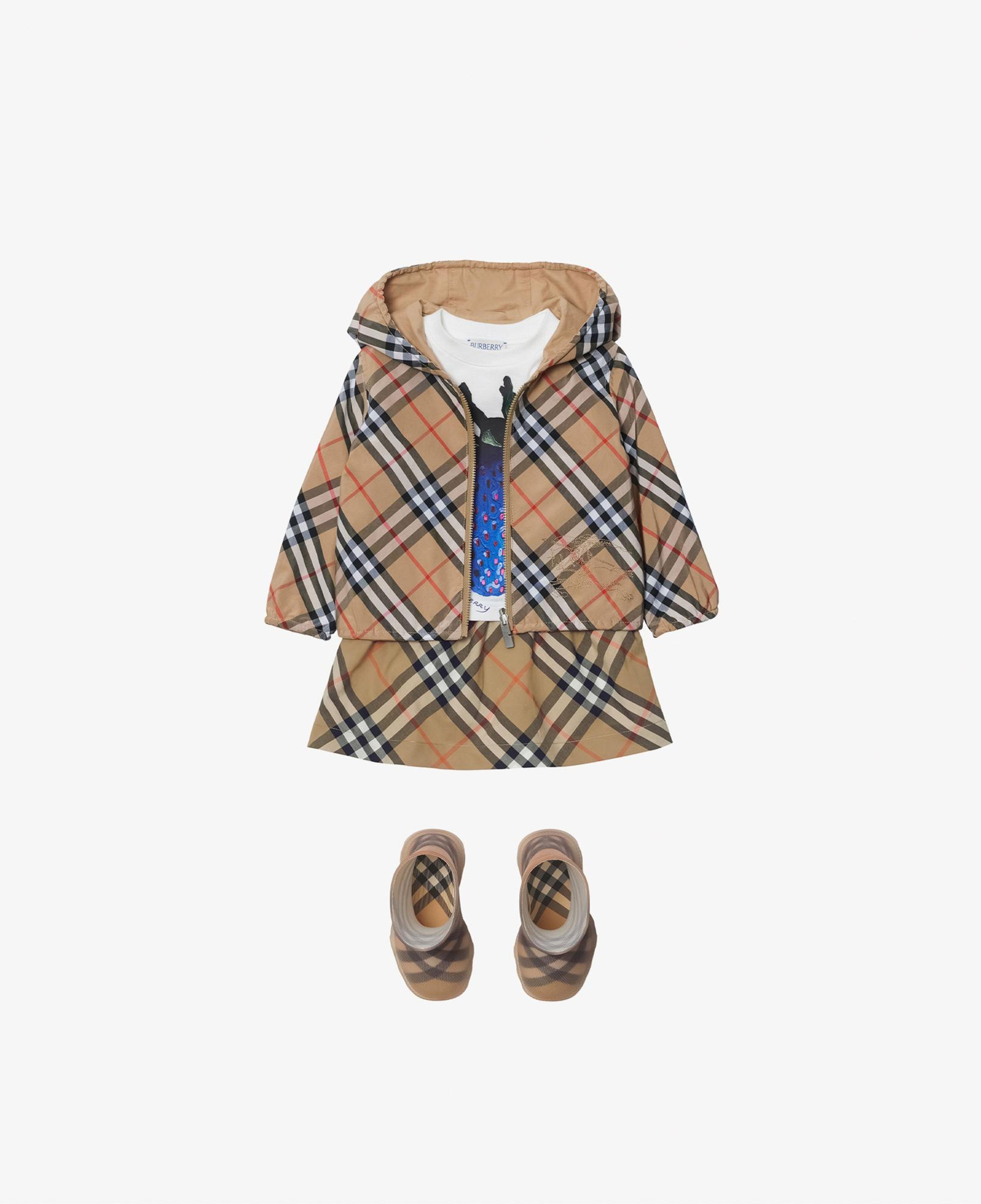 Burberry Reversible Check Pamuk Karışımlı Çocuk Bej Ceket