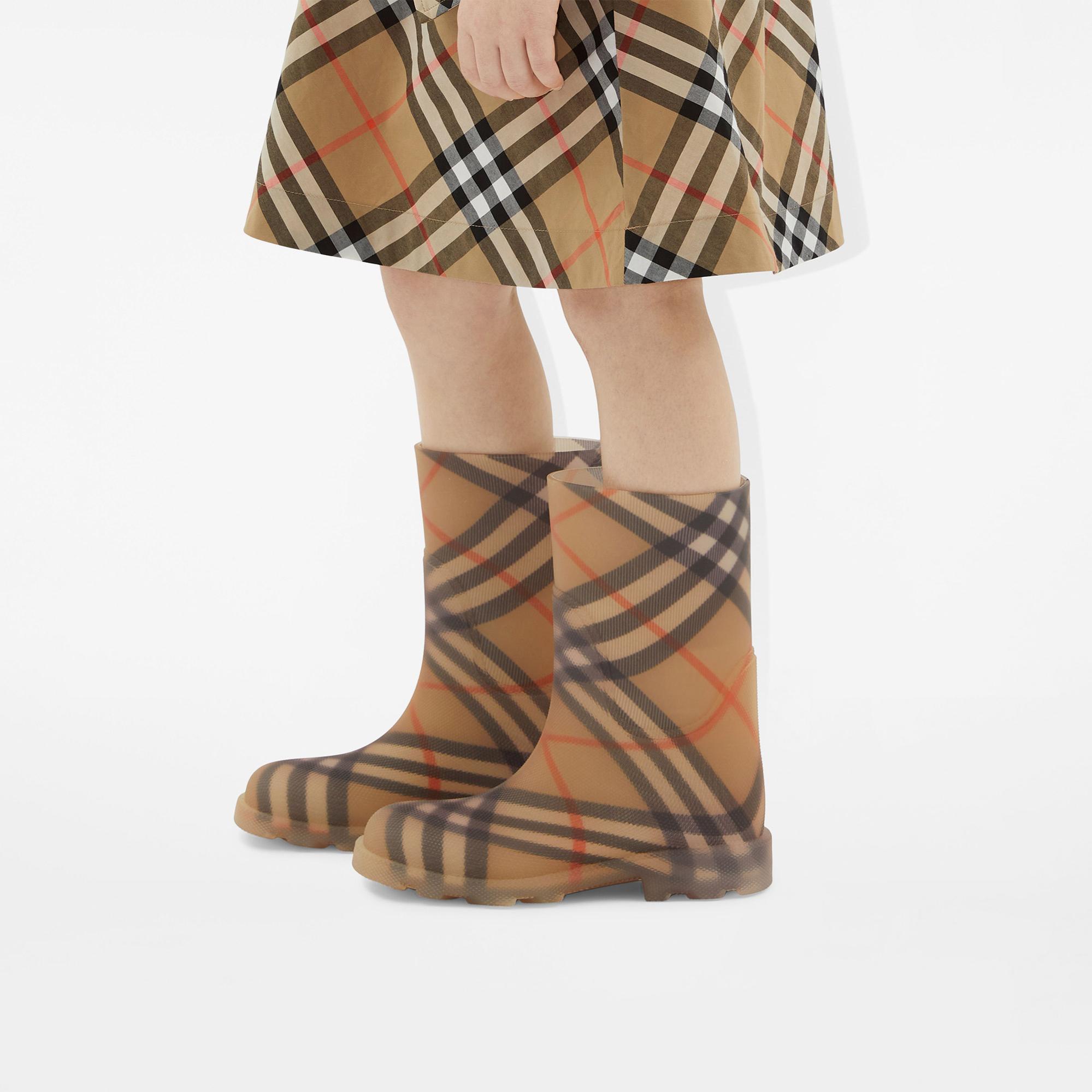 Burberry Check Rubber Marsh High Çocuk Bej Bot
