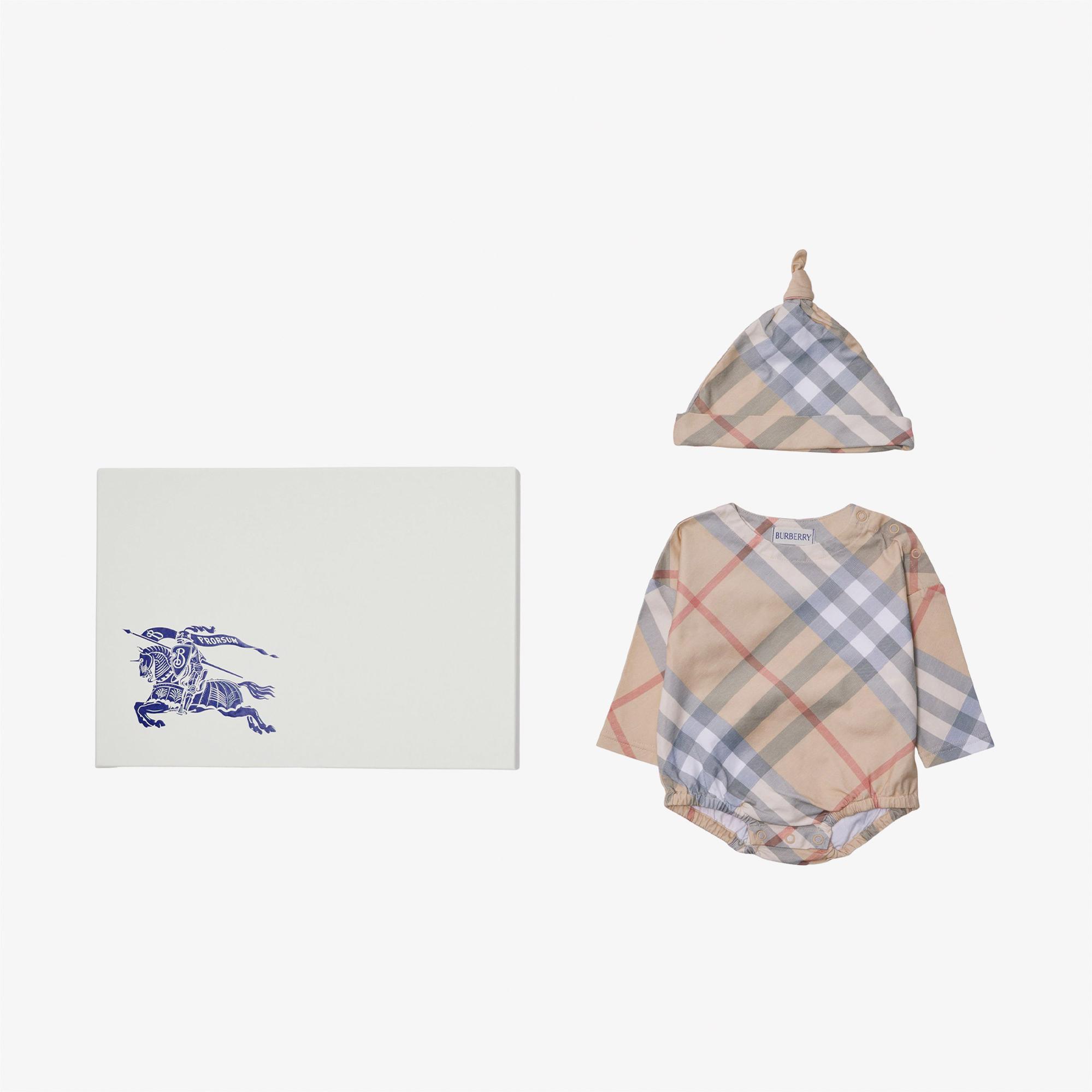 Burberry Dolby Ps Set Cotton Two-Piece Çocuk Bej Bebek Takımı