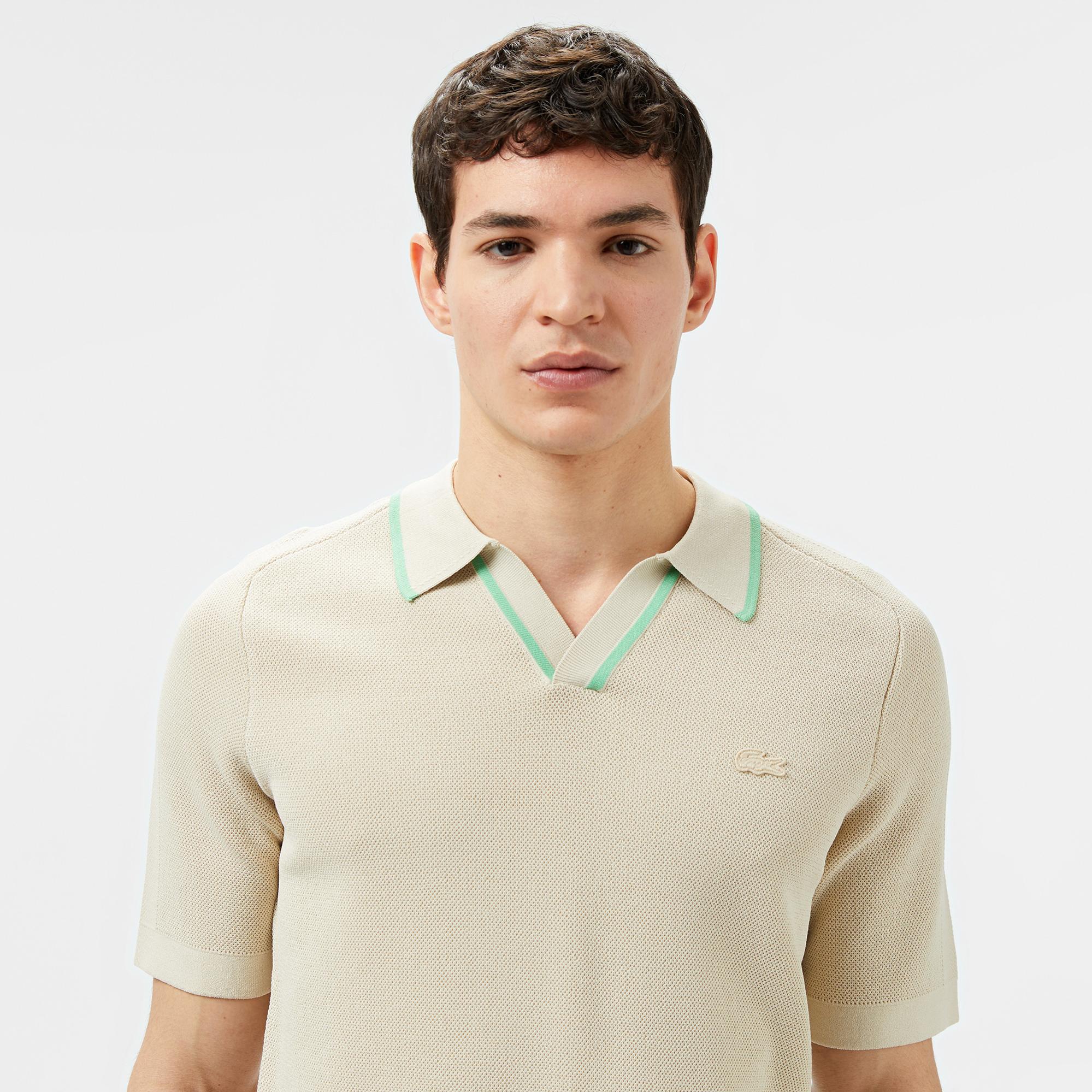 Lacoste Erkek Polo Yaka Bej Triko