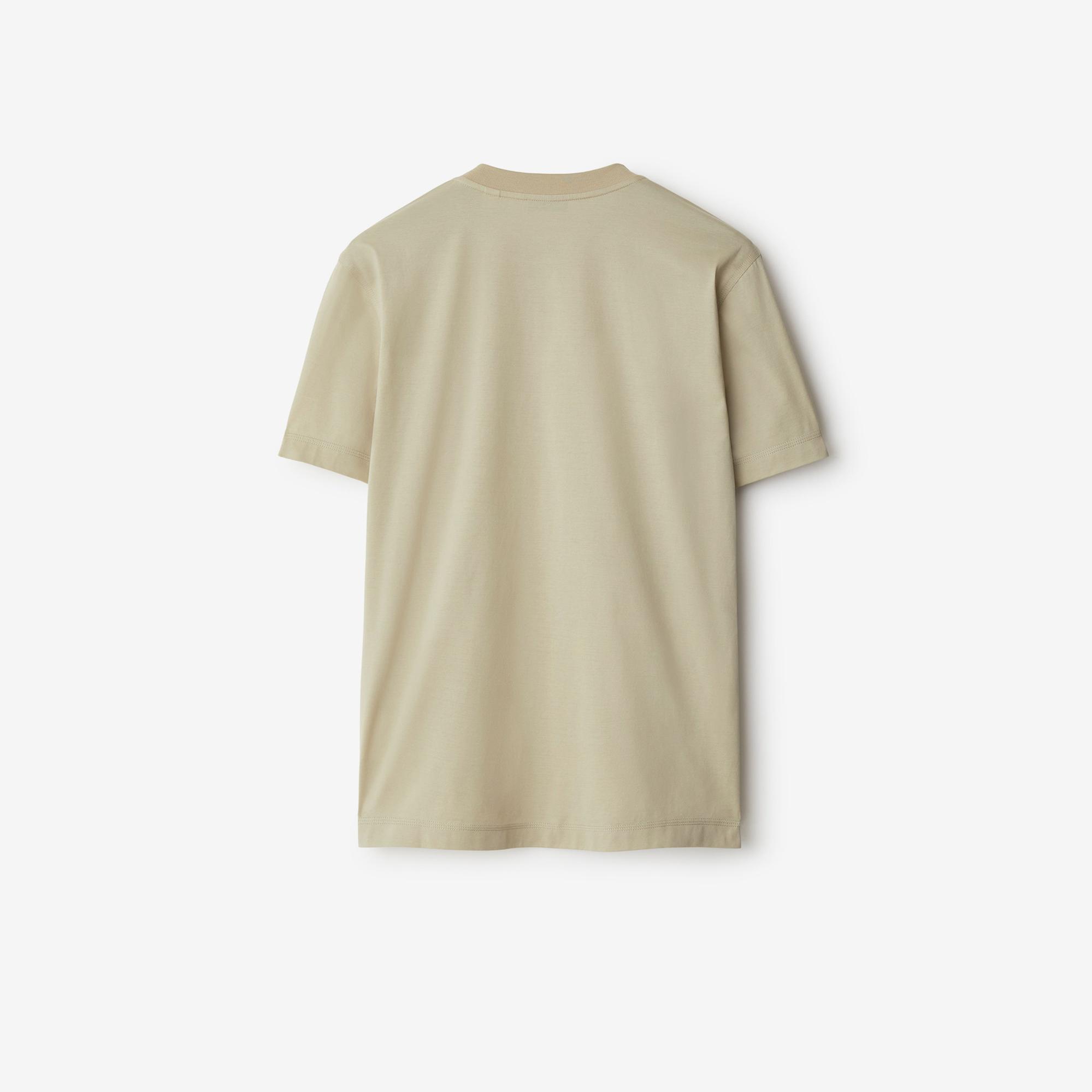 Burberry Pamuklu Erkek Krem Rengi T-Shirt