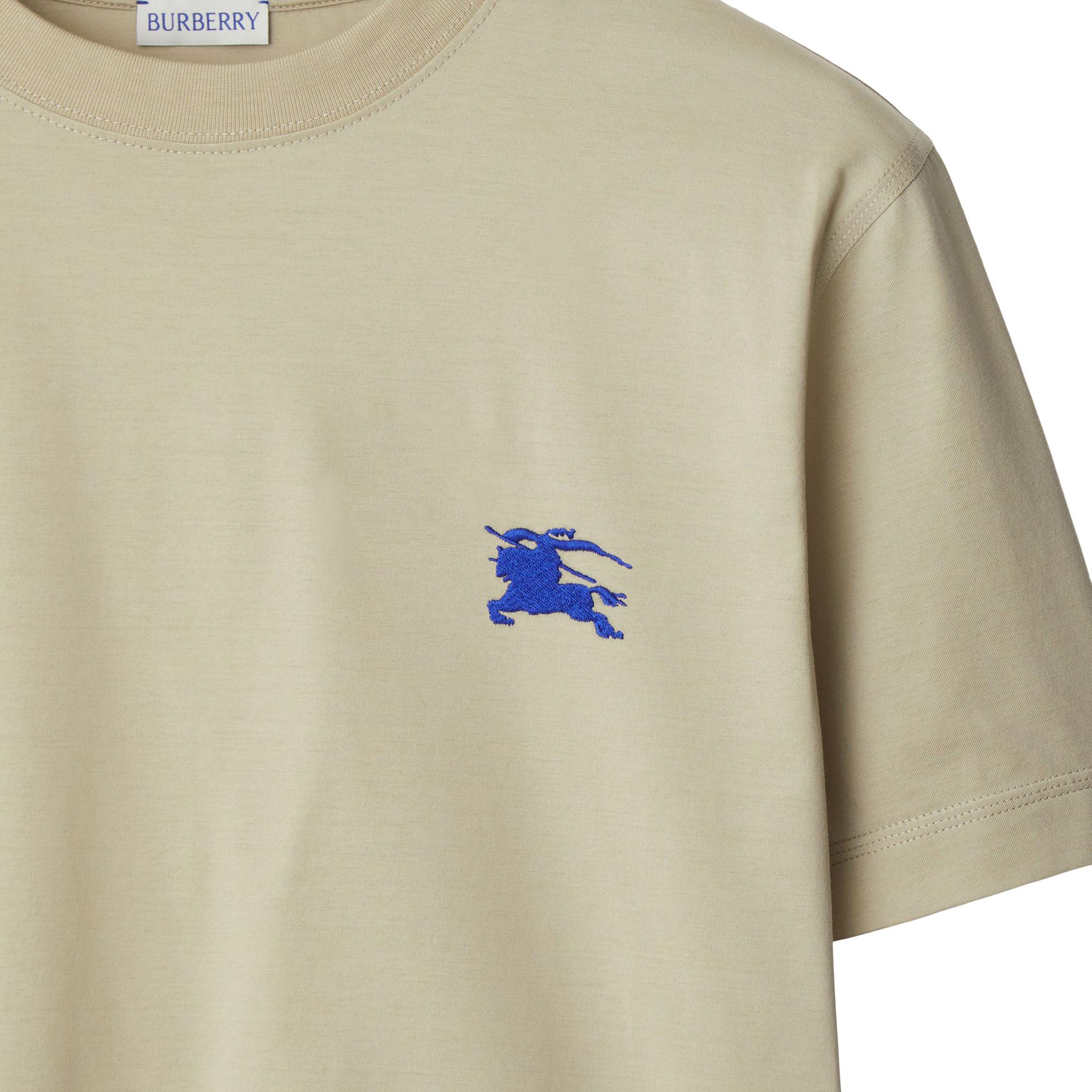 Burberry Pamuklu Erkek Krem Rengi T-Shirt