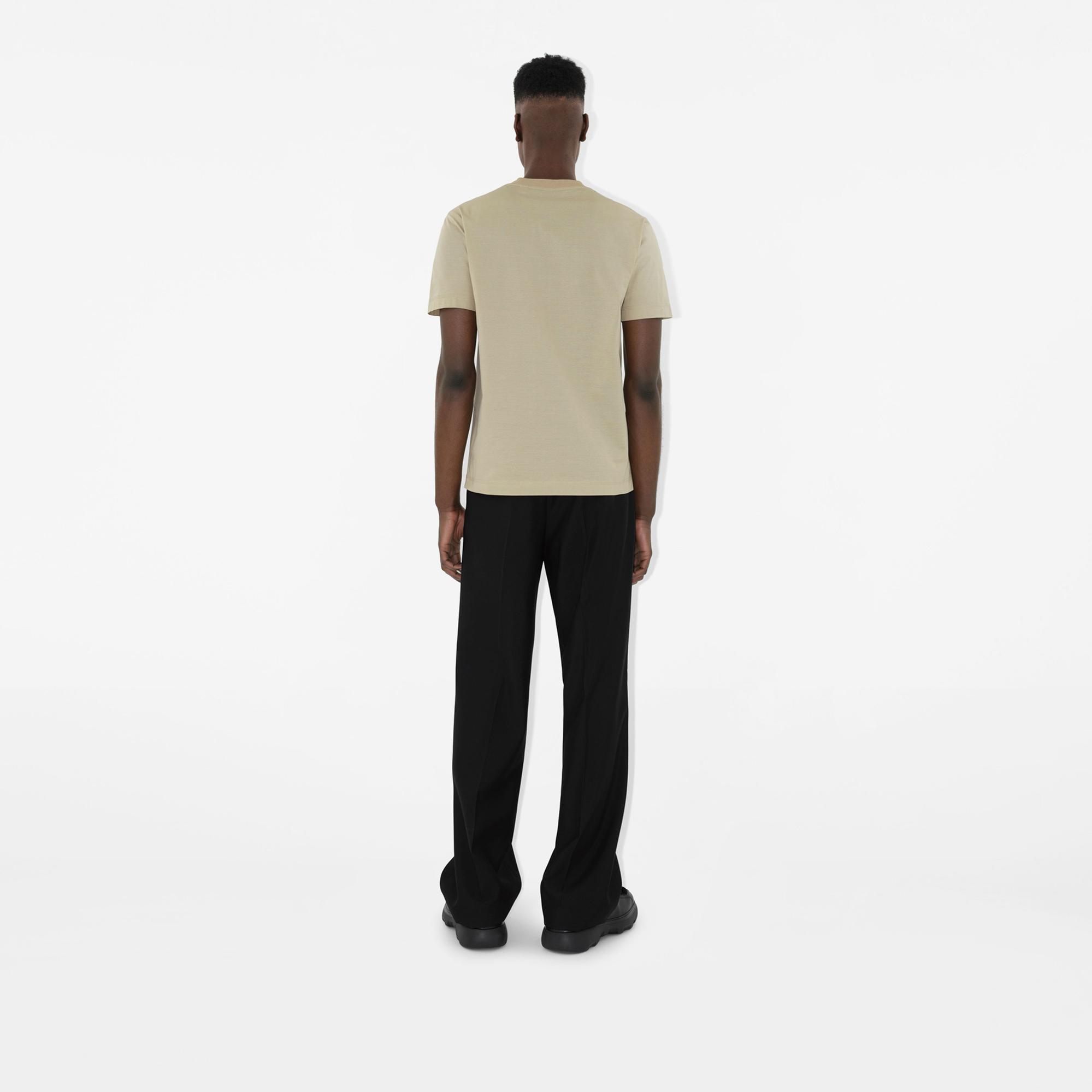 Burberry Pamuklu Erkek Krem Rengi T-Shirt