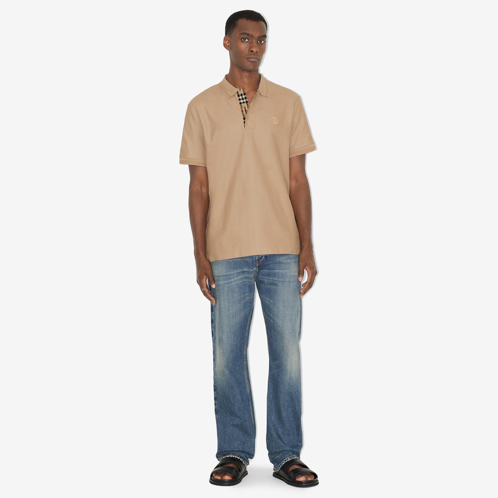 Burberry Eddie Cotton Erkek Bej Polo