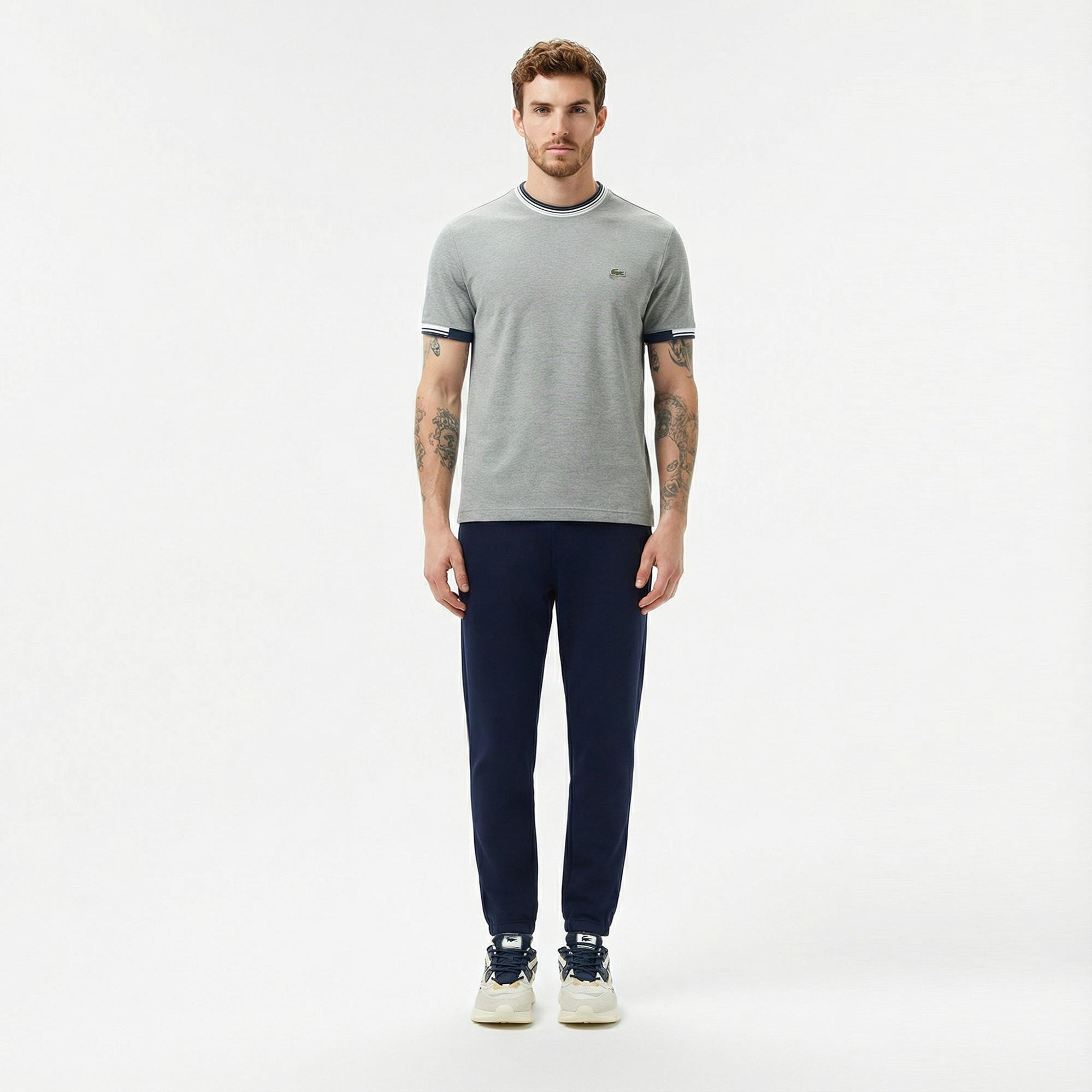 Lacoste Erkek Regular Fit Bisiklet Yaka Gri T-Shirt