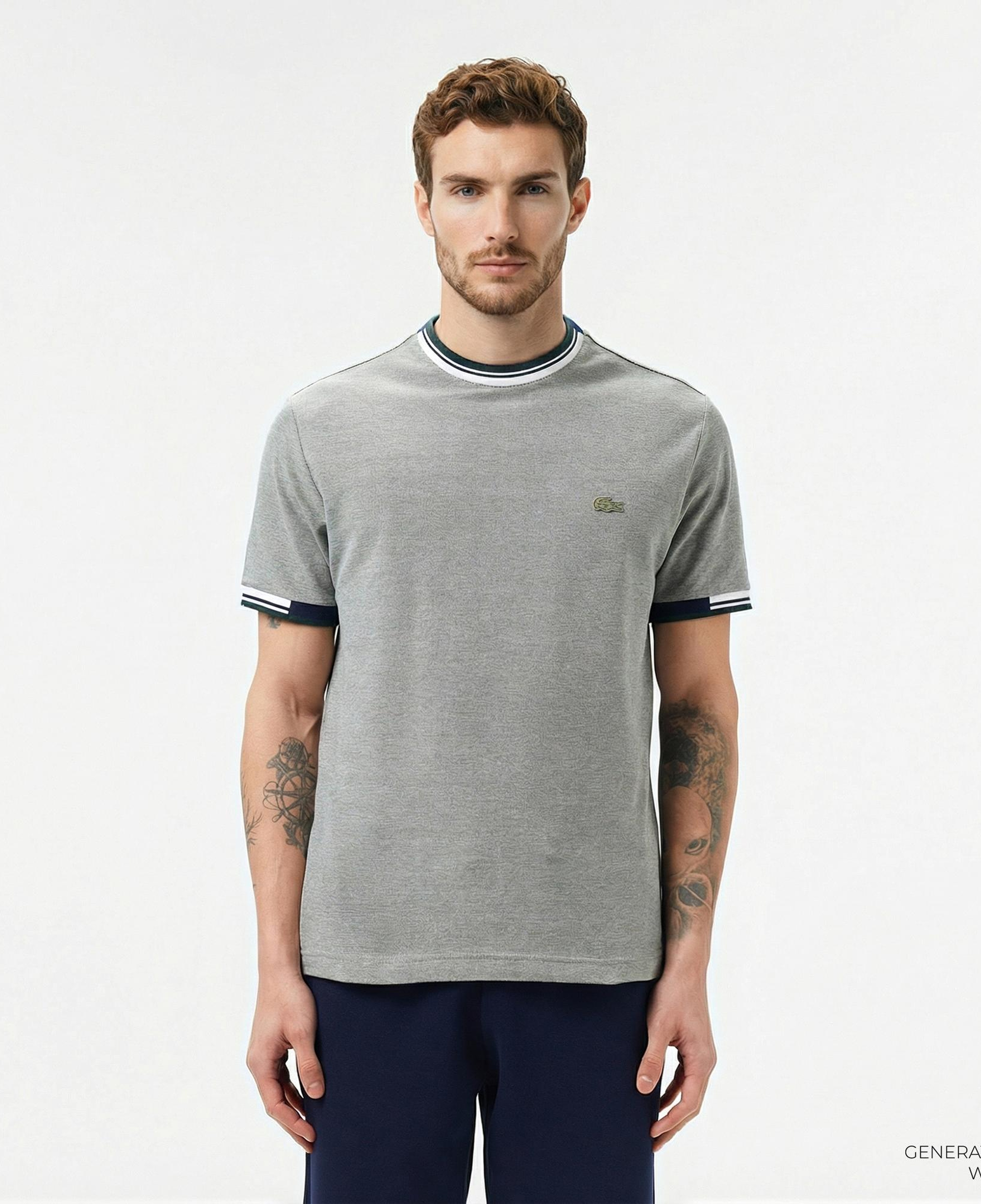 Lacoste Erkek Regular Fit Bisiklet Yaka Gri T-Shirt