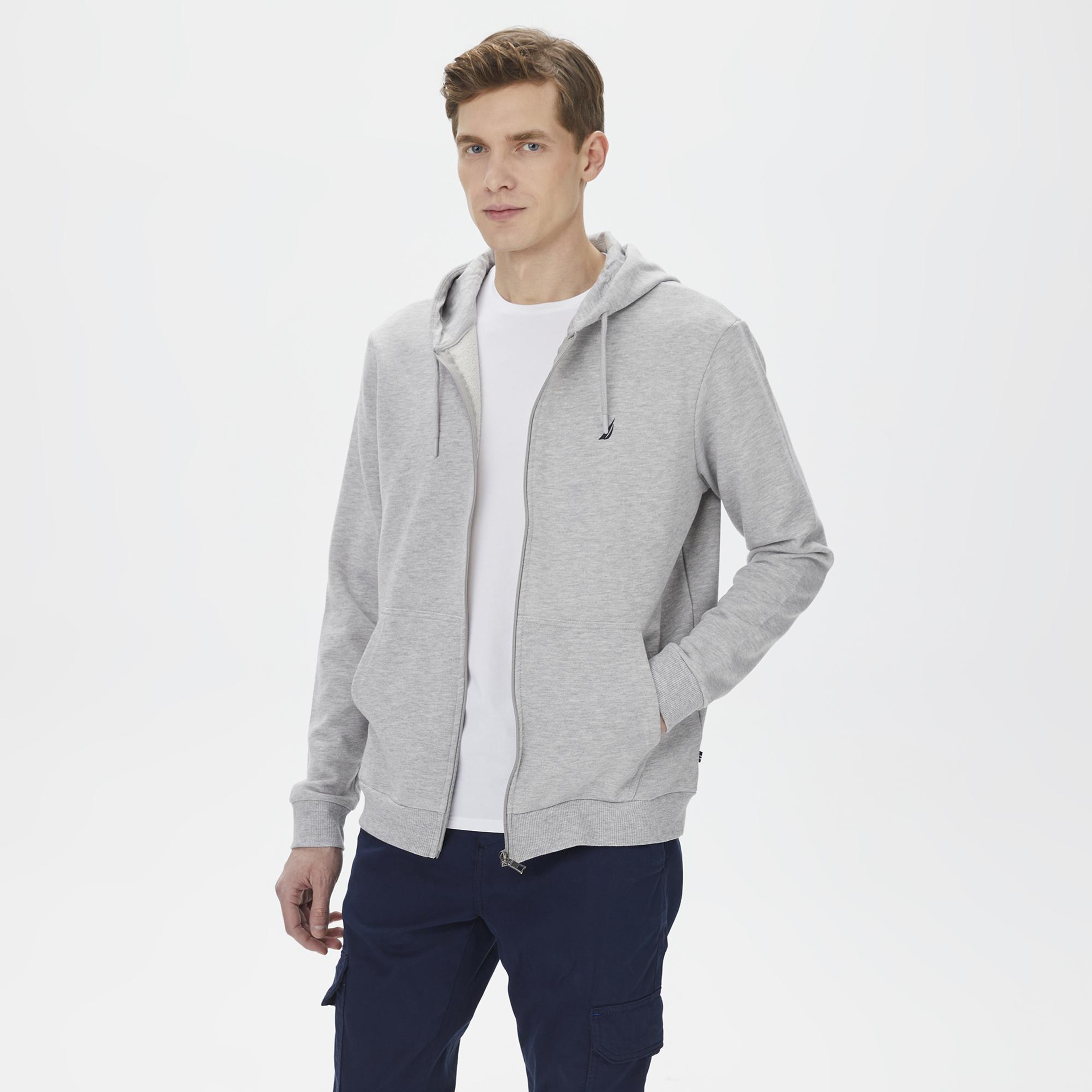 Nautica Erkek Gri Standart Fit Sweatshirt