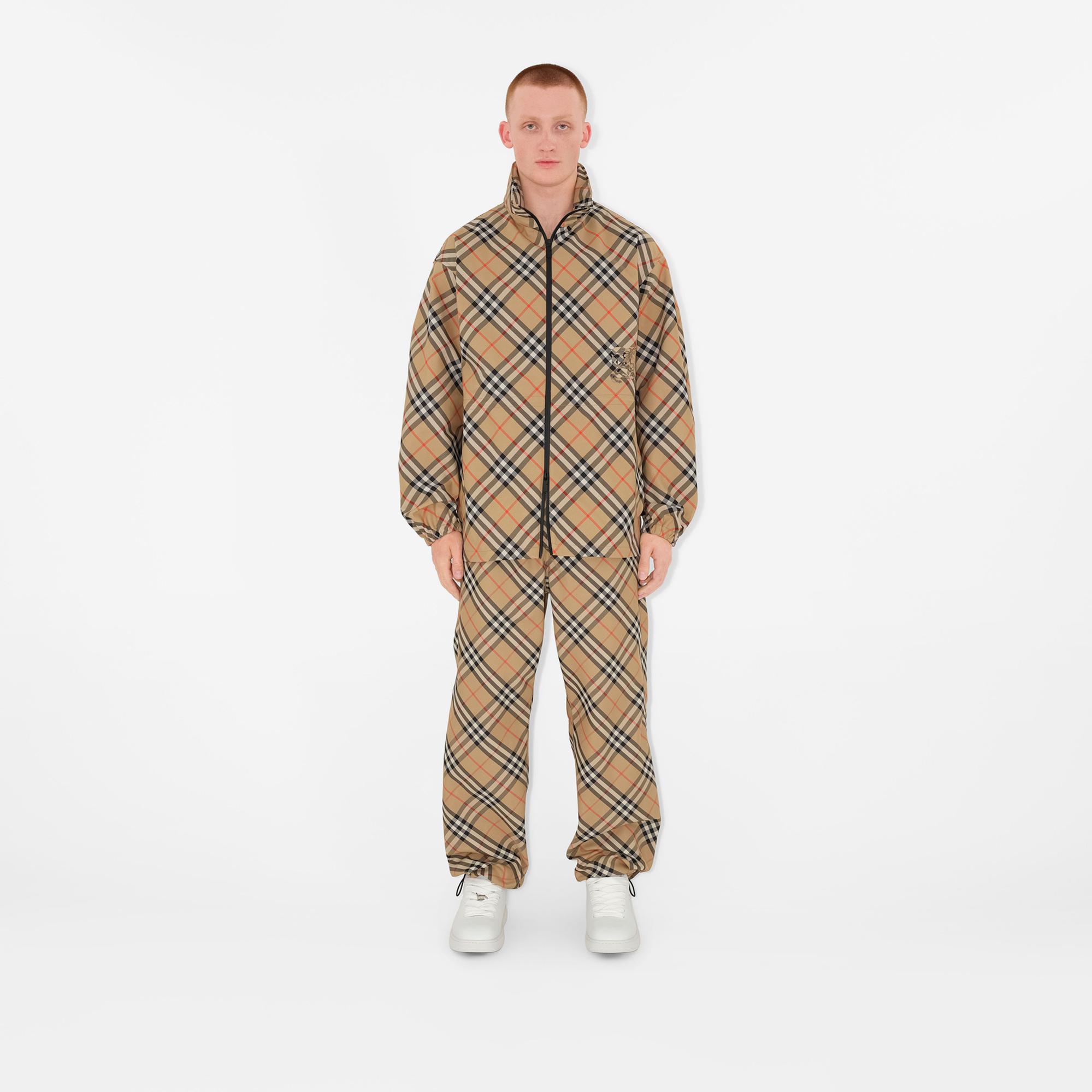 Burberry Check Twill Erkek Bej Ceket