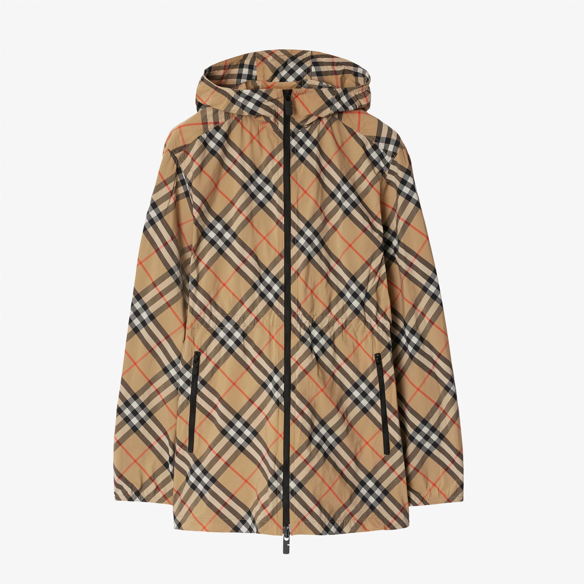 Burberry Check Nylon Kadın Bej Ceket