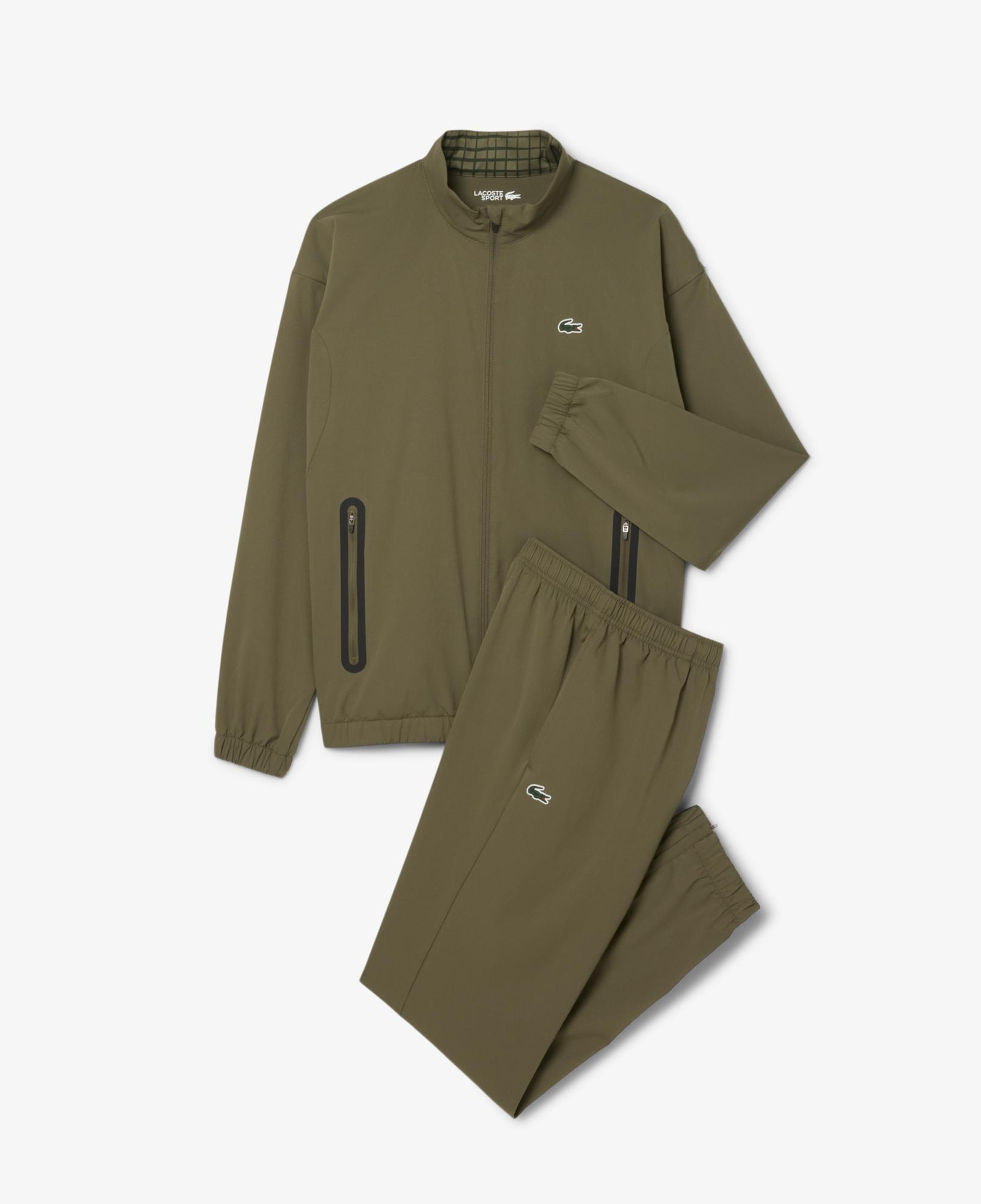 Lacoste Erkek Regular Fit Fermuarlı Baskılı Haki Eşofman Takımı