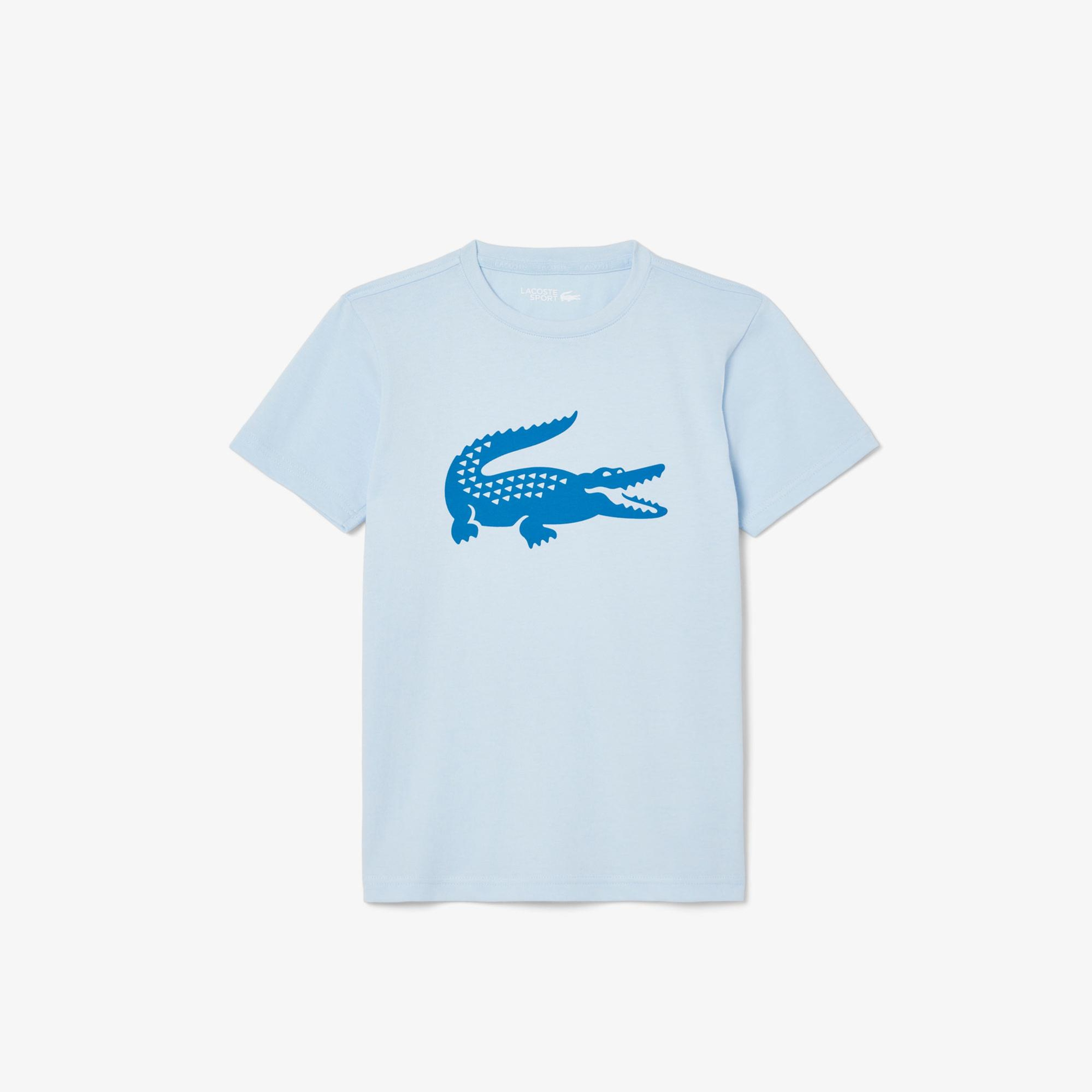 Lacoste Erkek Çocuk Bisiklet Yaka Baskılı Mavi T-Shirt