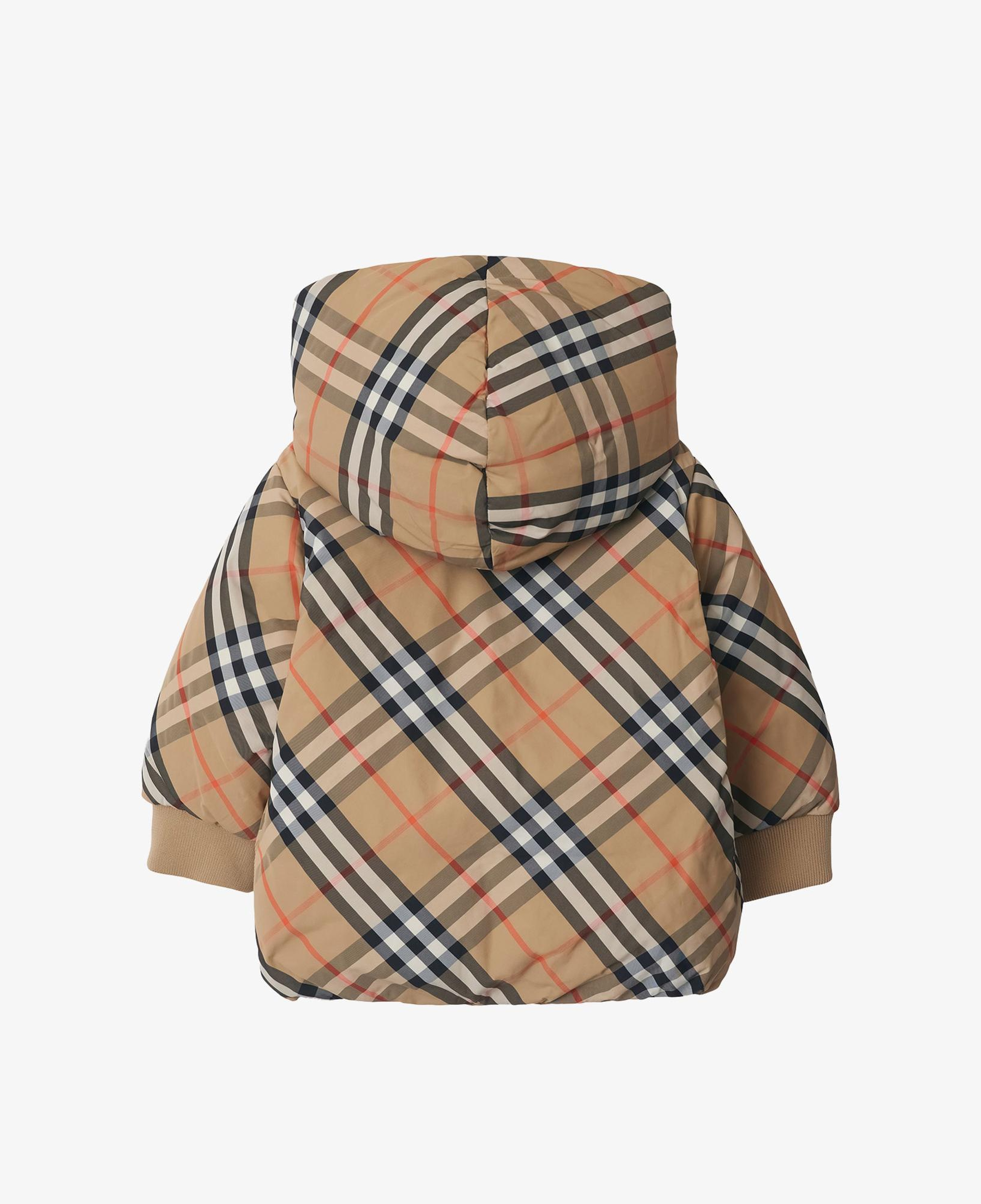Burberry Reversible Check Nylon Puffer Çocuk Bej Mont