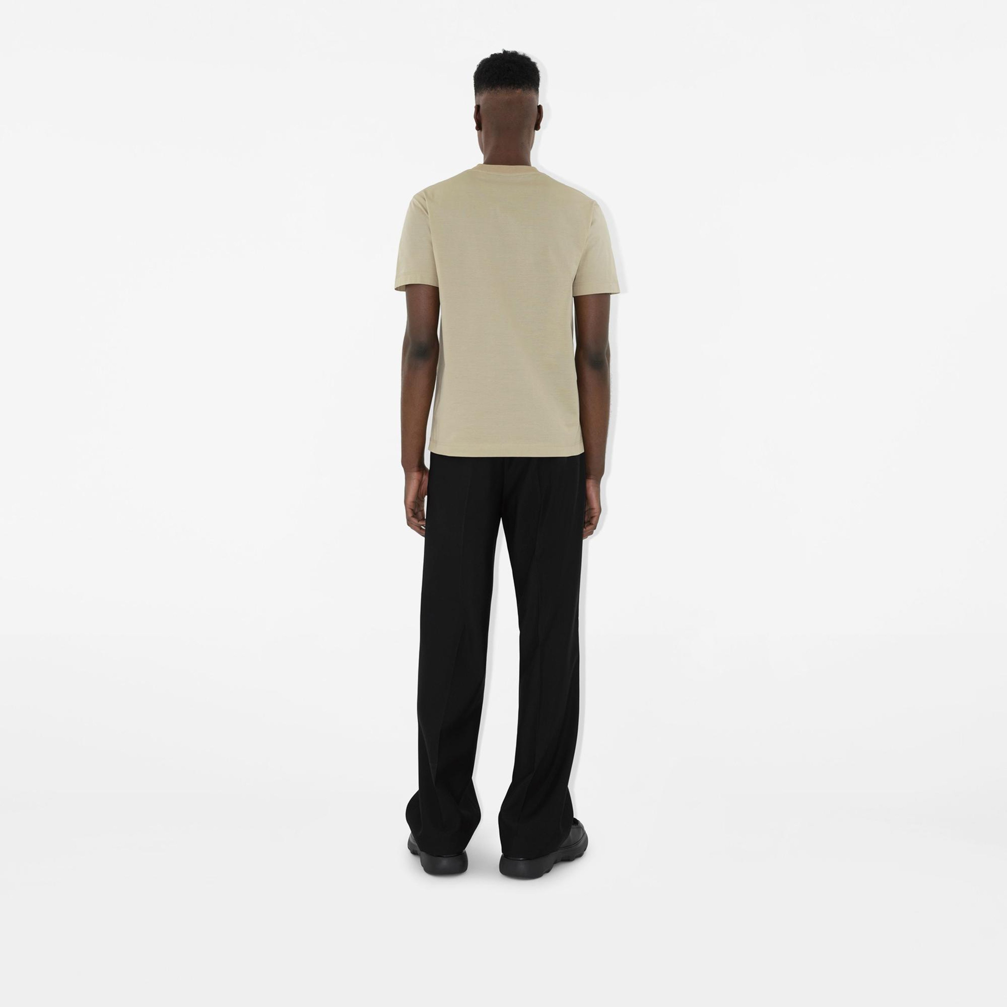 Burberry Pamuklu Erkek Krem Rengi T-Shirt