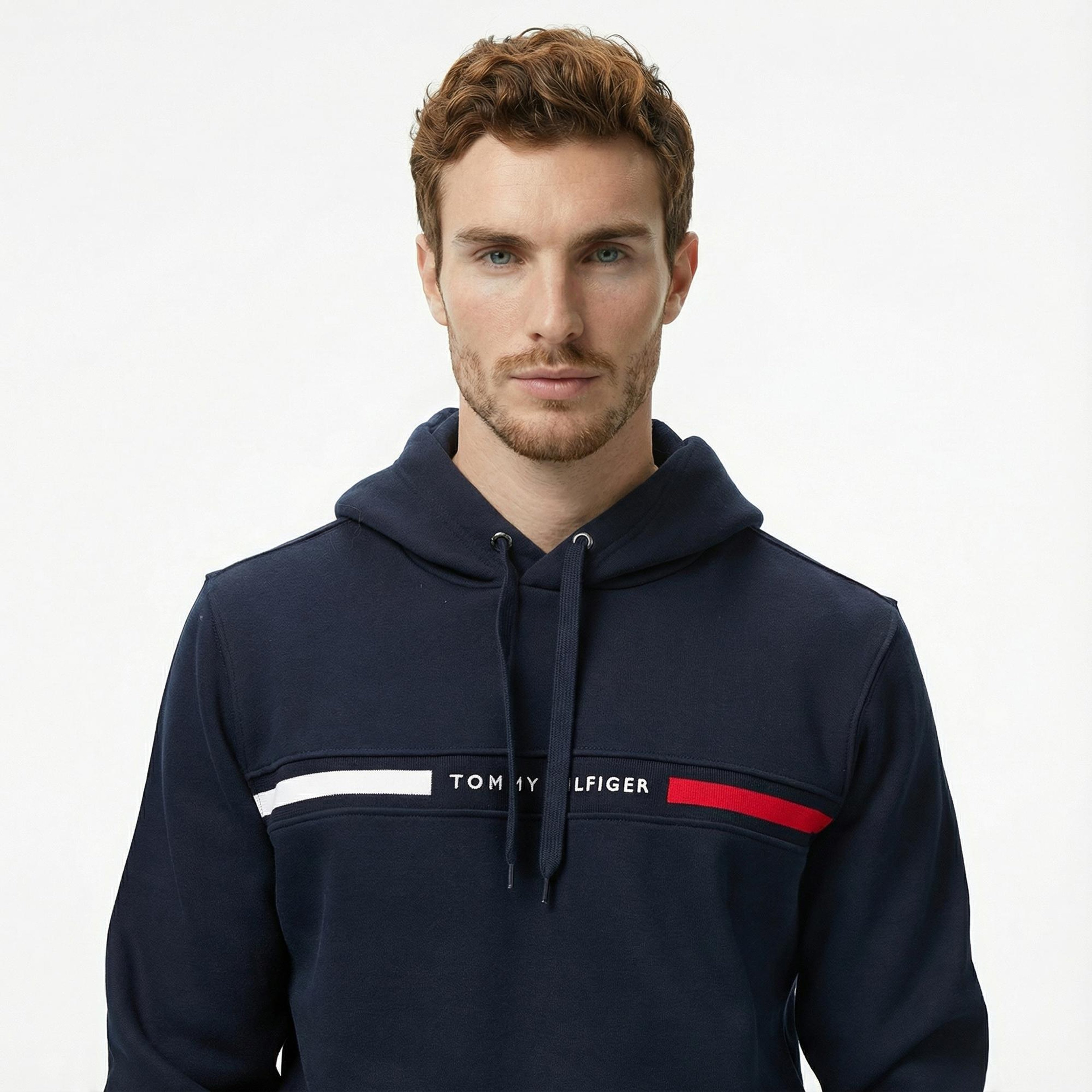 Tommy Hilfiger Chest Insert Erkek Lacivert Hoodie