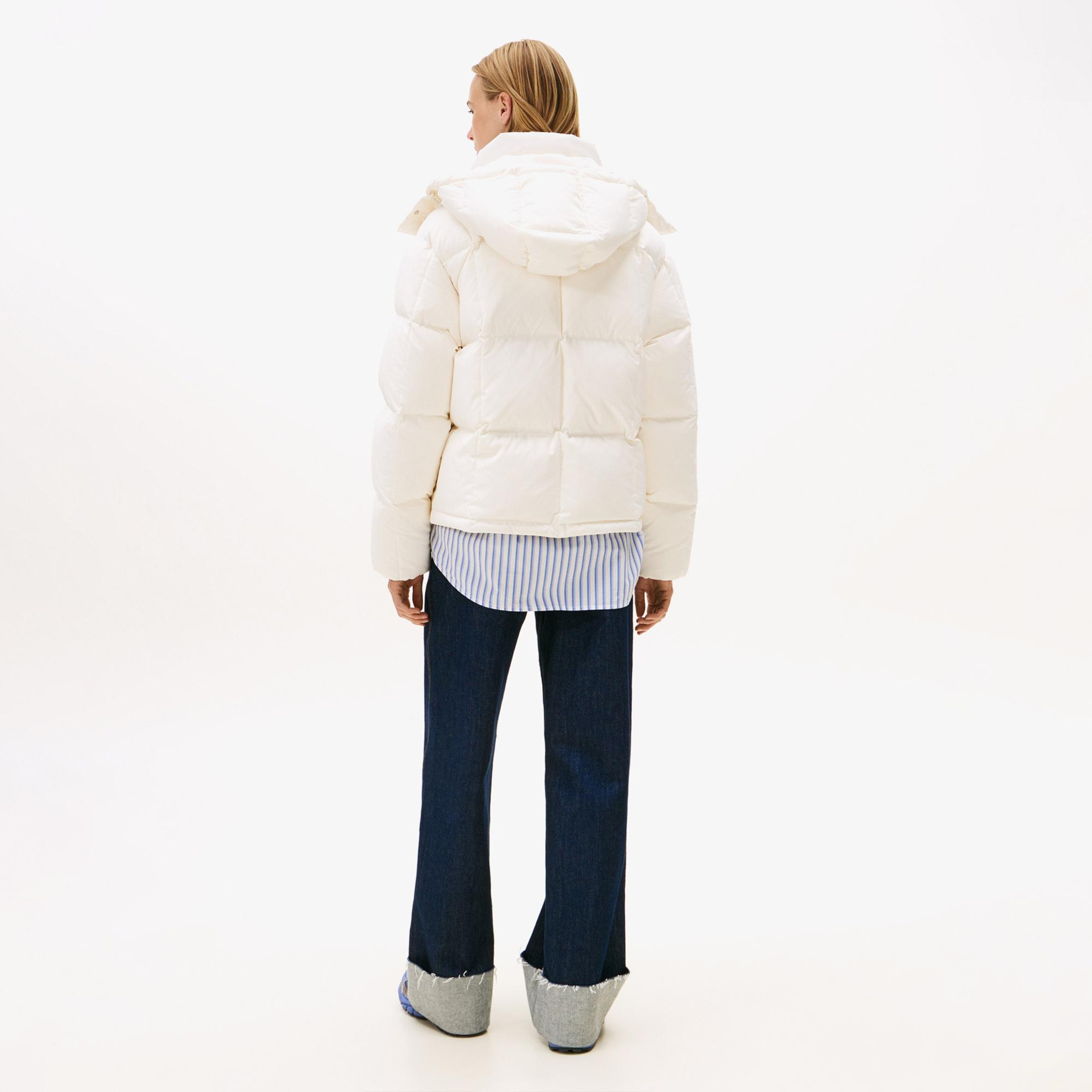 Tommy Jeans Alaska d Kadın Puffer Beyaz Mont